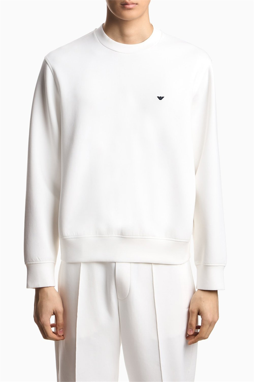 Emporio Armani Erkek Bisiklet Yaka Sweatshirt Beyaz