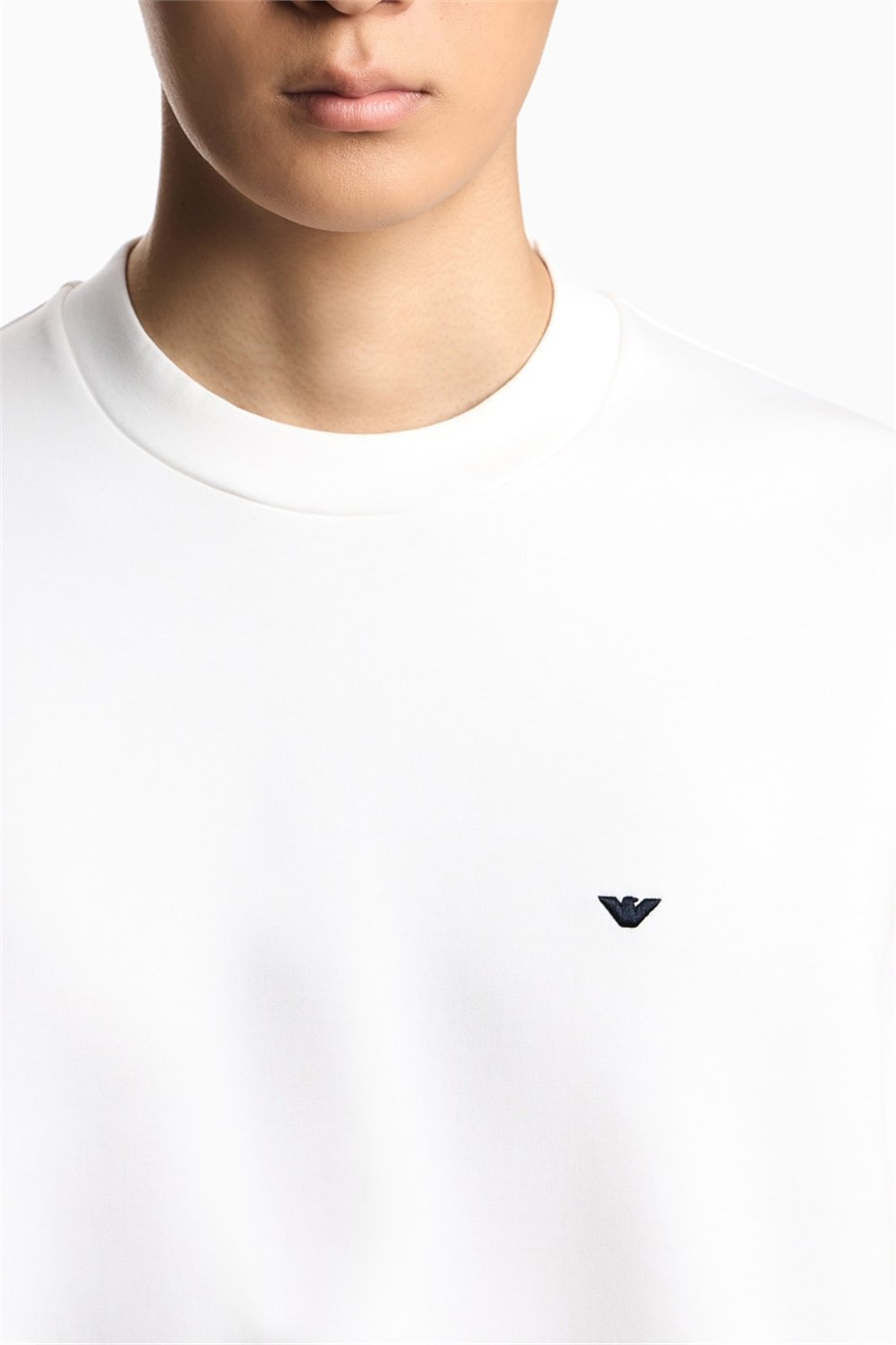 Emporio Armani Erkek Bisiklet Yaka Sweatshirt Beyaz