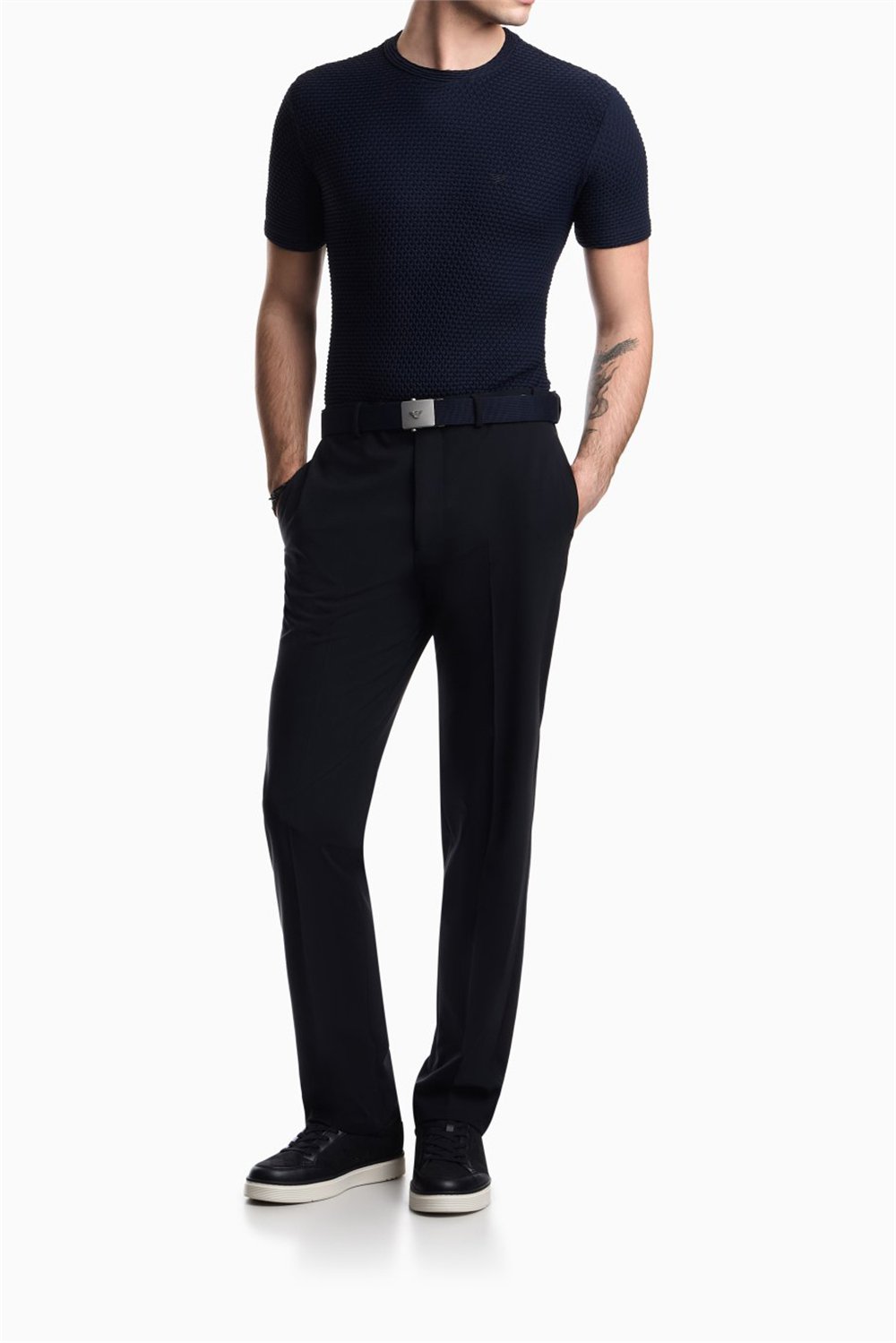 Emporio Armani Erkek Bisiklet Yaka T-Shirt Lacivert