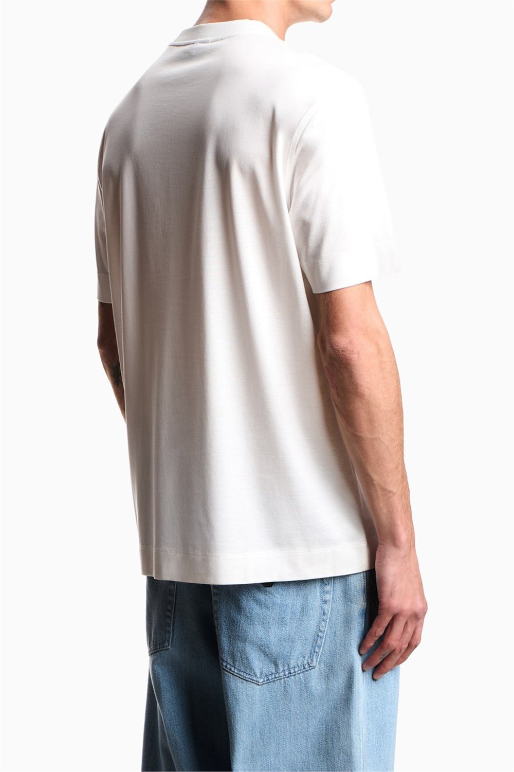 Emporio Armani Erkek Bisiklet Yaka T-Shirt Beyaz