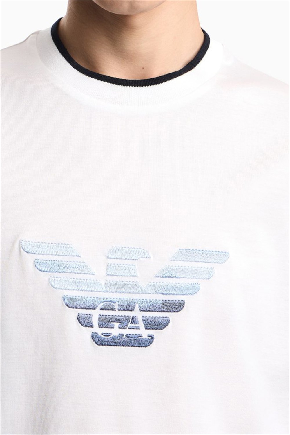 Emporio Armani Erkek Bisiklet Yaka T-Shirt Beyaz