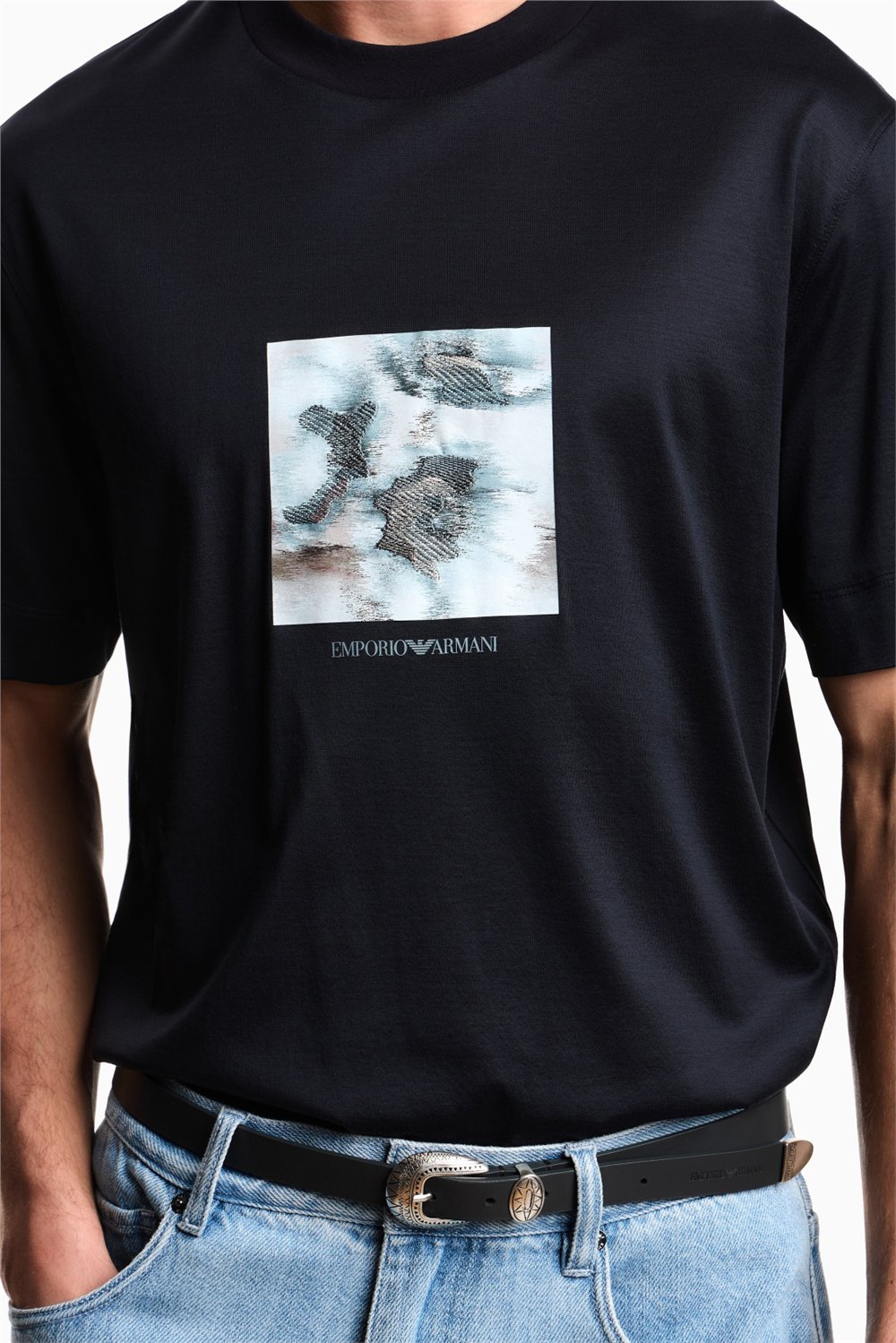 Emporio Armani Erkek Bisiklet Yaka T-Shirt Lacivert