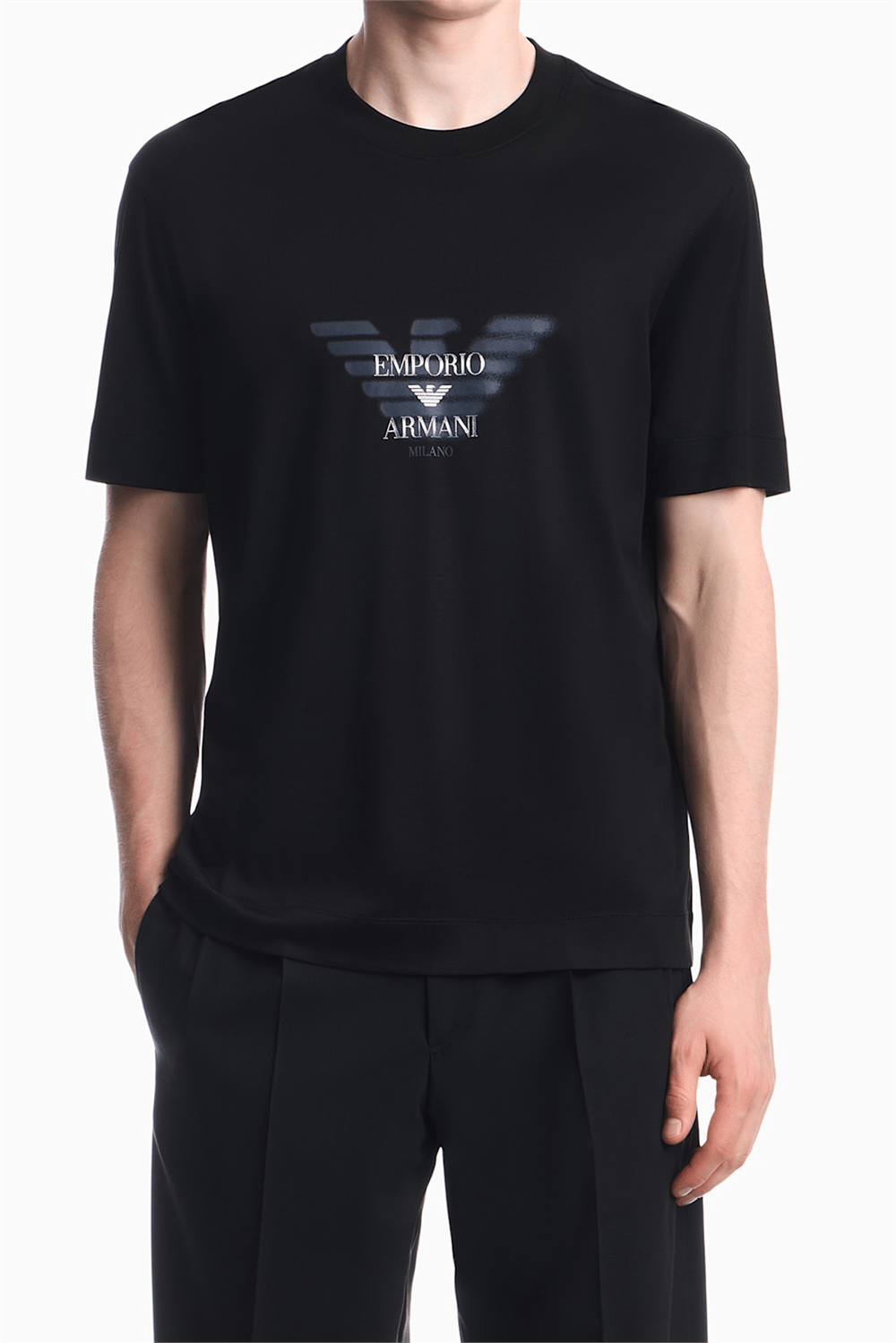 Emporio Armani Erkek Bisiklet Yaka T-Shirt Siyah