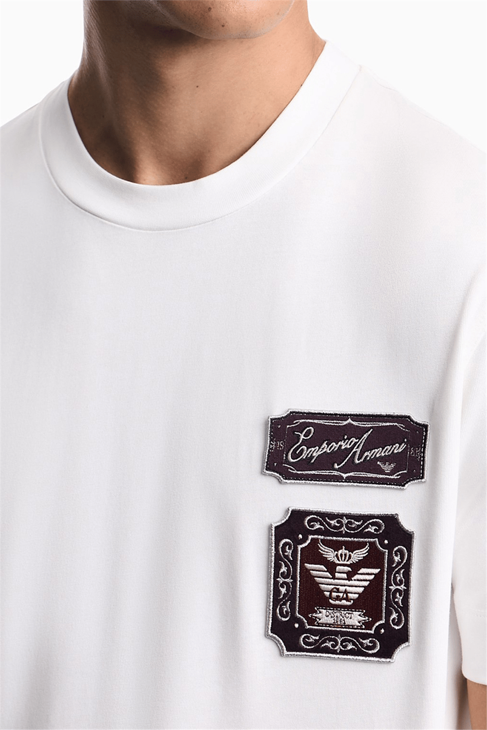 Emporio Armani Erkek Bisiklet Yaka T-Shirt Beyaz