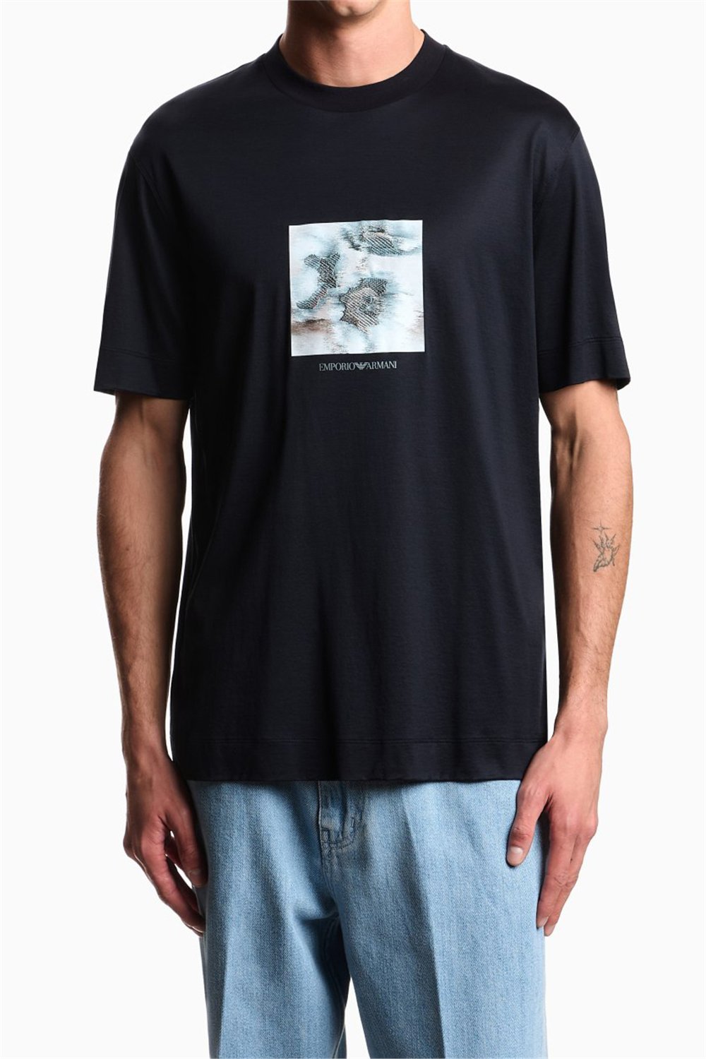 Emporio Armani Erkek Bisiklet Yaka T-Shirt Lacivert
