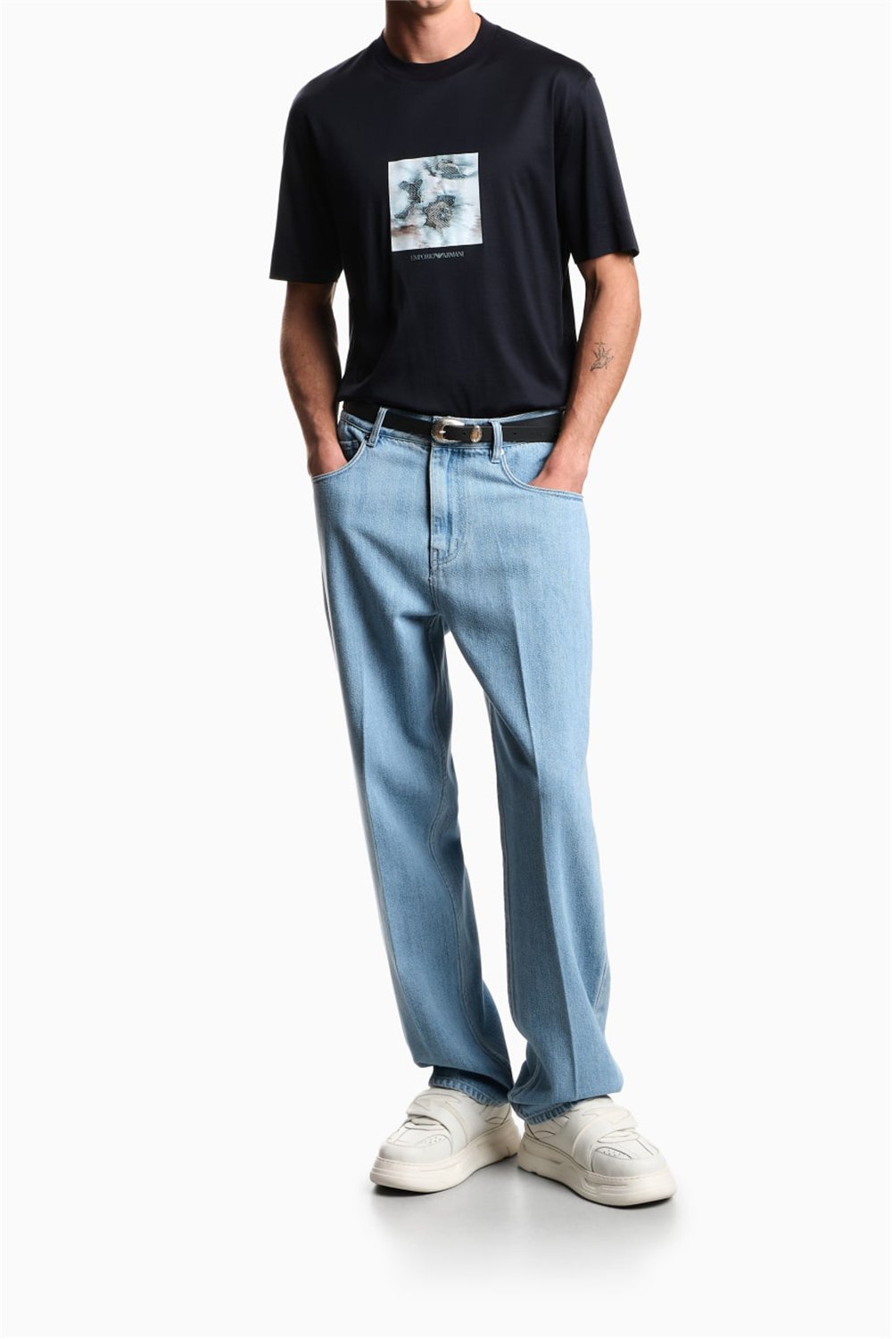 Emporio Armani Erkek Bisiklet Yaka T-Shirt Lacivert
