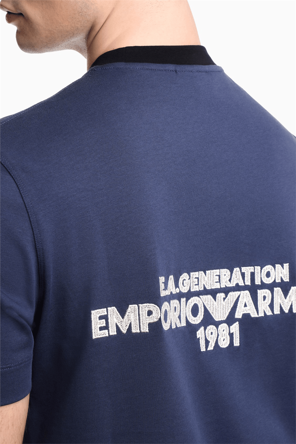Emporio Armani Erkek Bisiklet Yaka T-Shirt Mavi