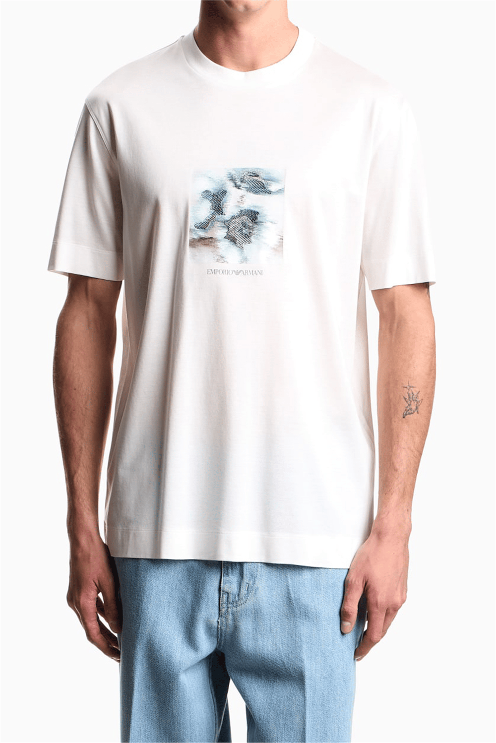 Emporio Armani Erkek Bisiklet Yaka T-Shirt Beyaz