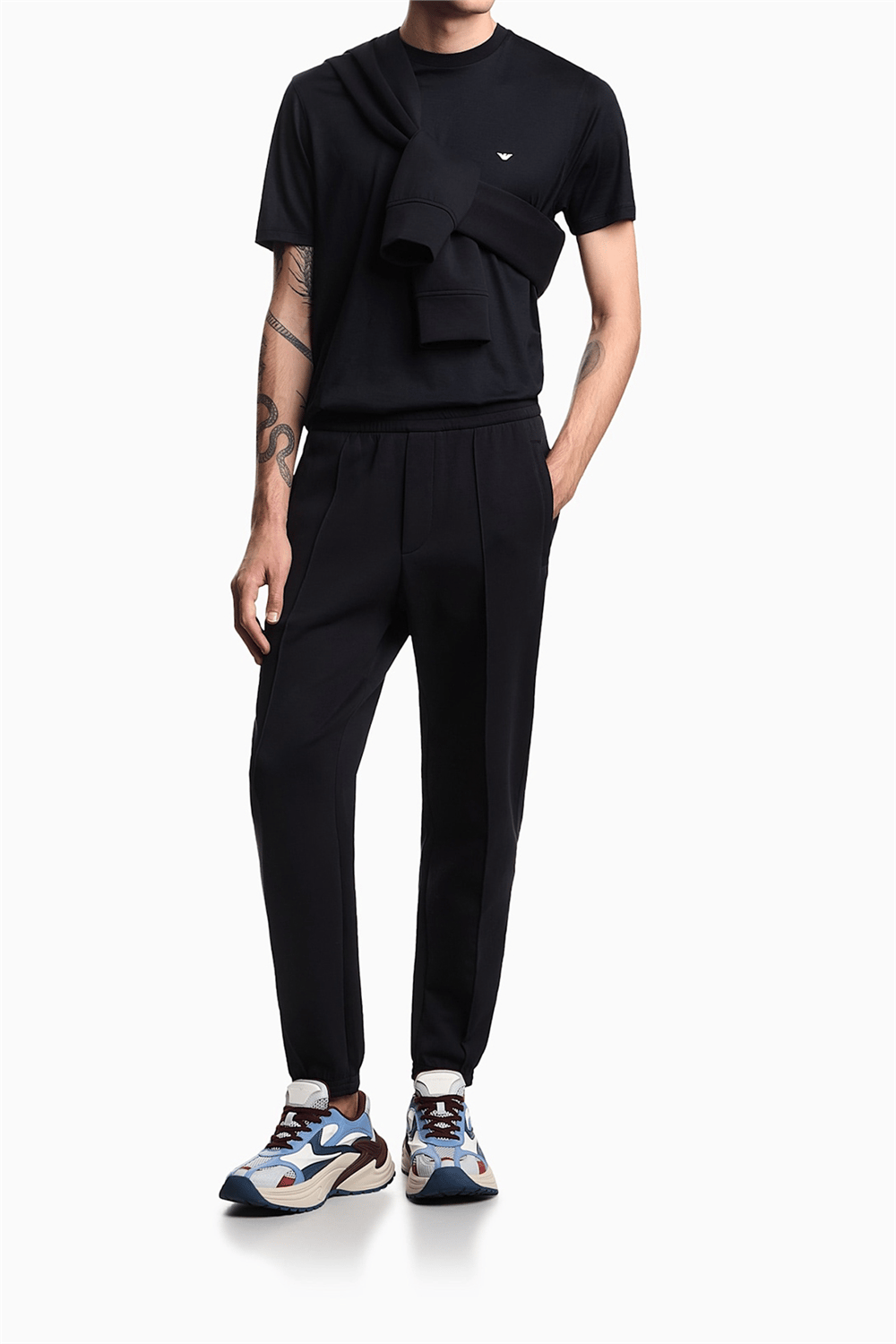 Emporio Armani Erkek Bisiklet Yaka T-Shirt Lacivert