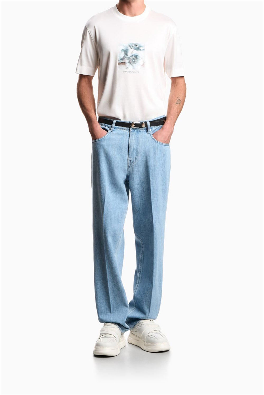 Emporio Armani Erkek Bisiklet Yaka T-Shirt Beyaz
