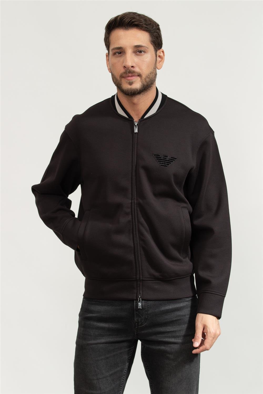 Emporio Armani Erkek Fermuarlı Sweatshirt