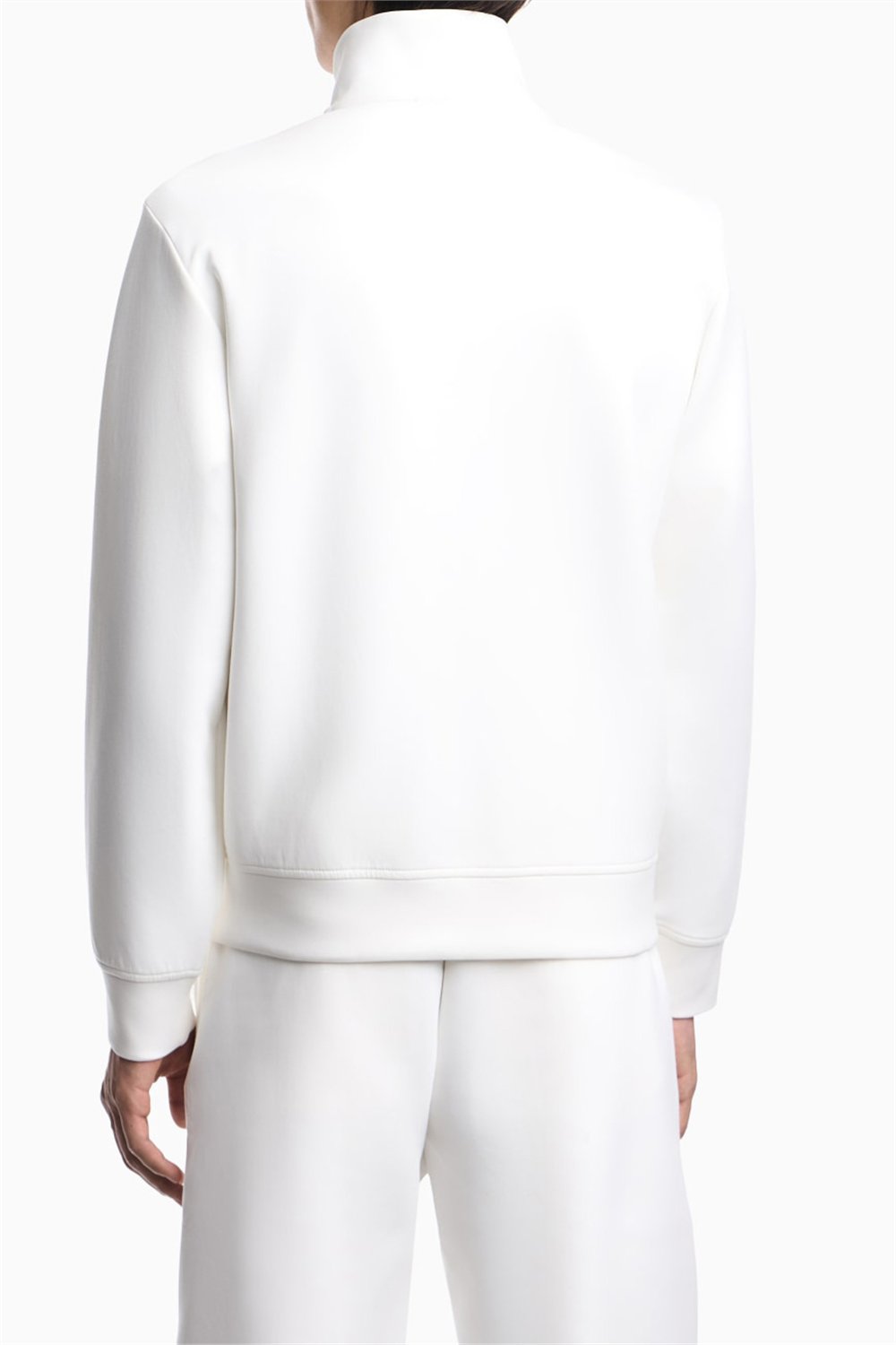 Emporio Armani Erkek Fermuarlı Sweatshirt Beyaz