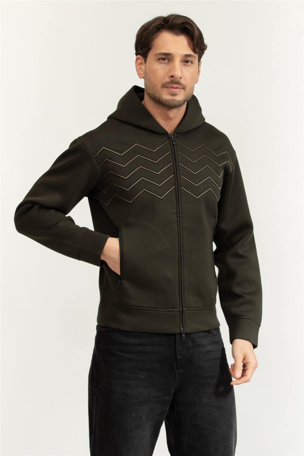 Emporio Armani Erkek Fermuarlı Sweatshirt