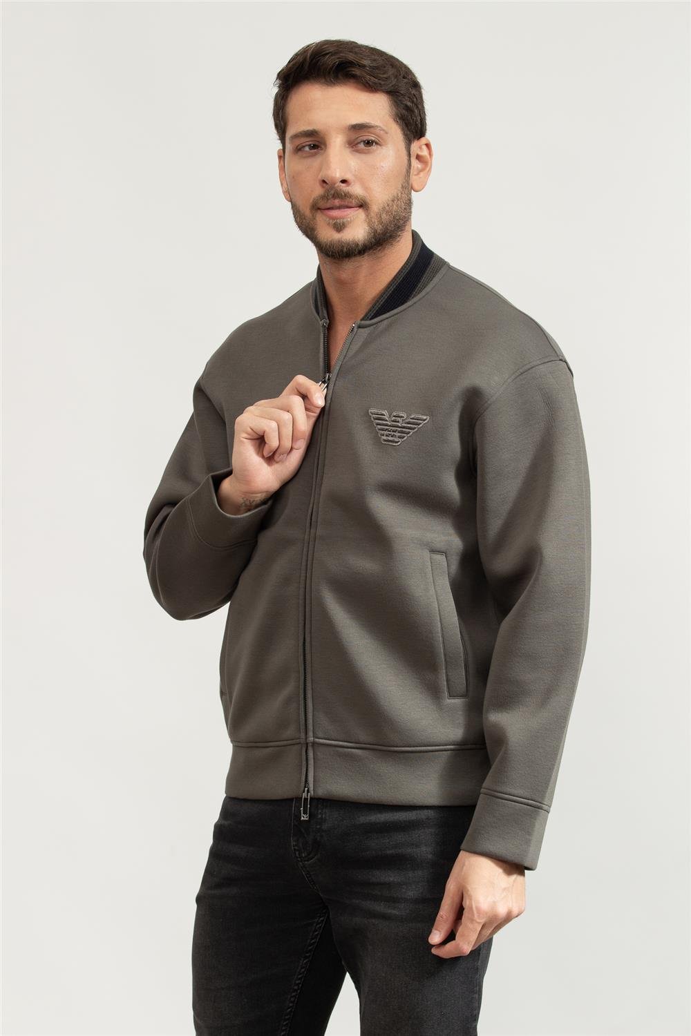 Emporio Armani Erkek Fermuarlı Sweatshirt