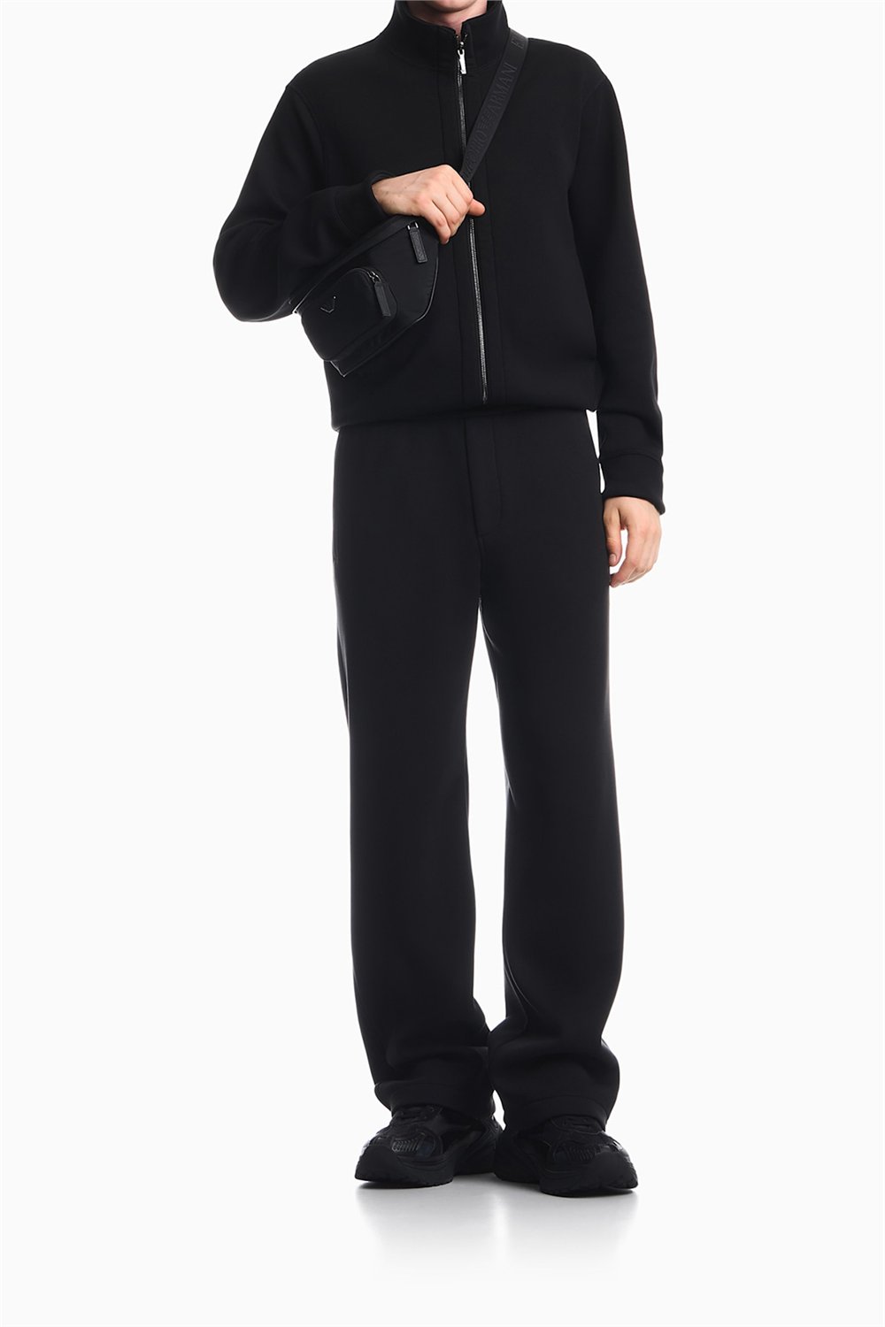 Emporio Armani Erkek Fermuarlı Sweatshirt Siyah