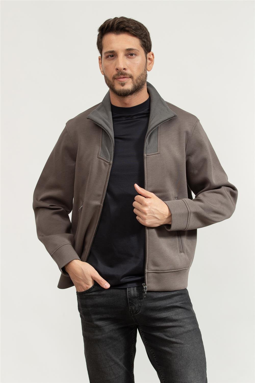 Emporio Armani Erkek Fermuarlı Sweatshirt