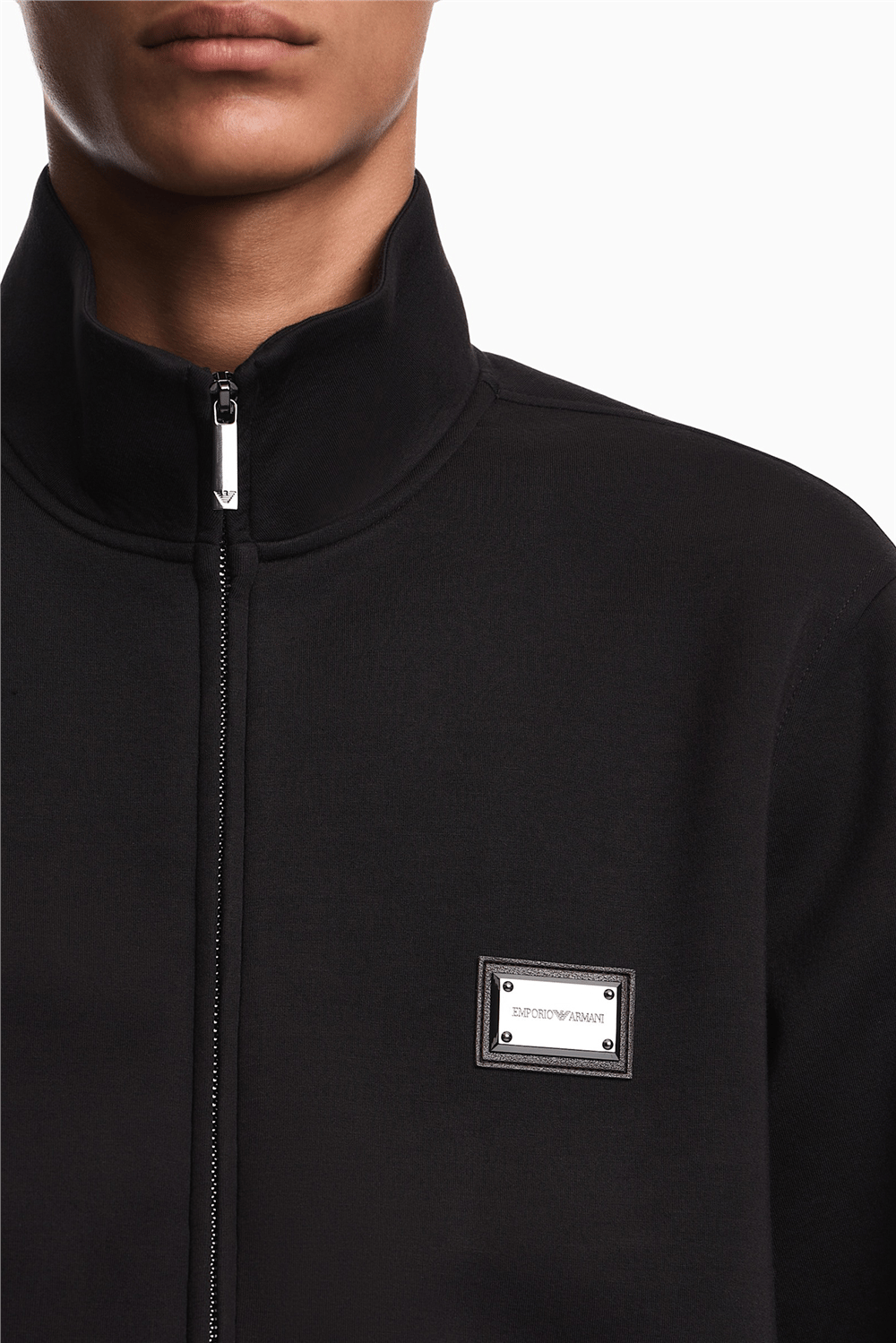 Emporio Armani Erkek Fermuarlı Sweatshirt Siyah