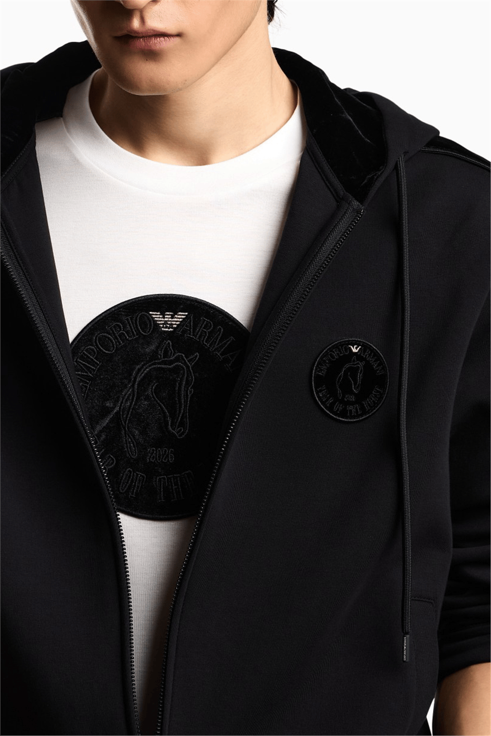Emporio Armani Erkek Kapüşonlu Sweatshirt Siyah