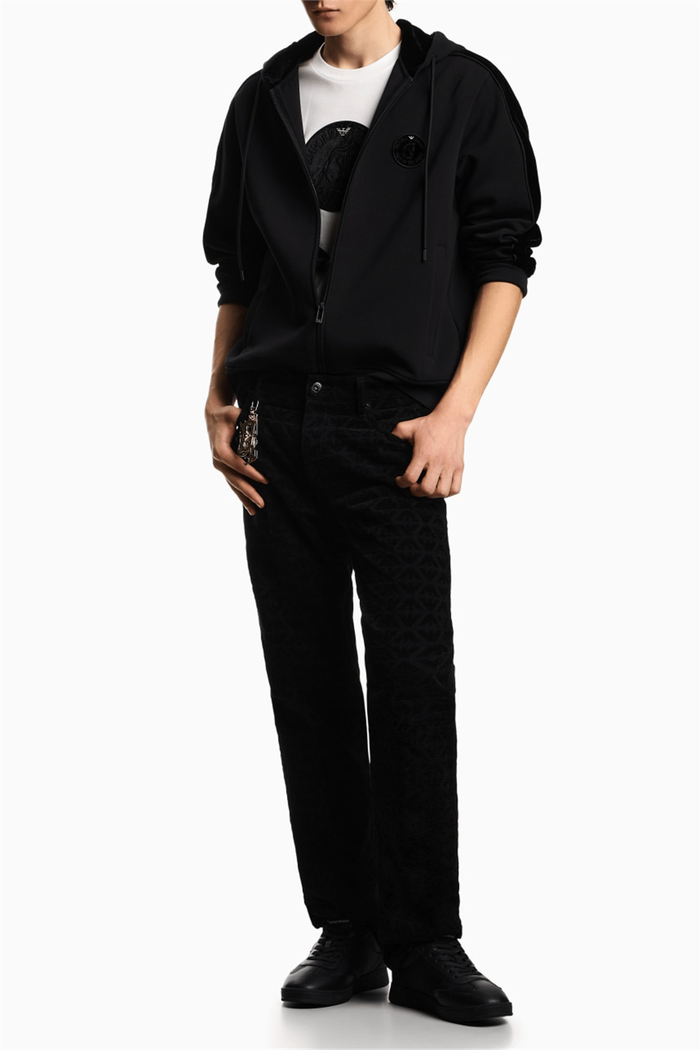Emporio Armani Erkek Kapüşonlu Sweatshirt Siyah