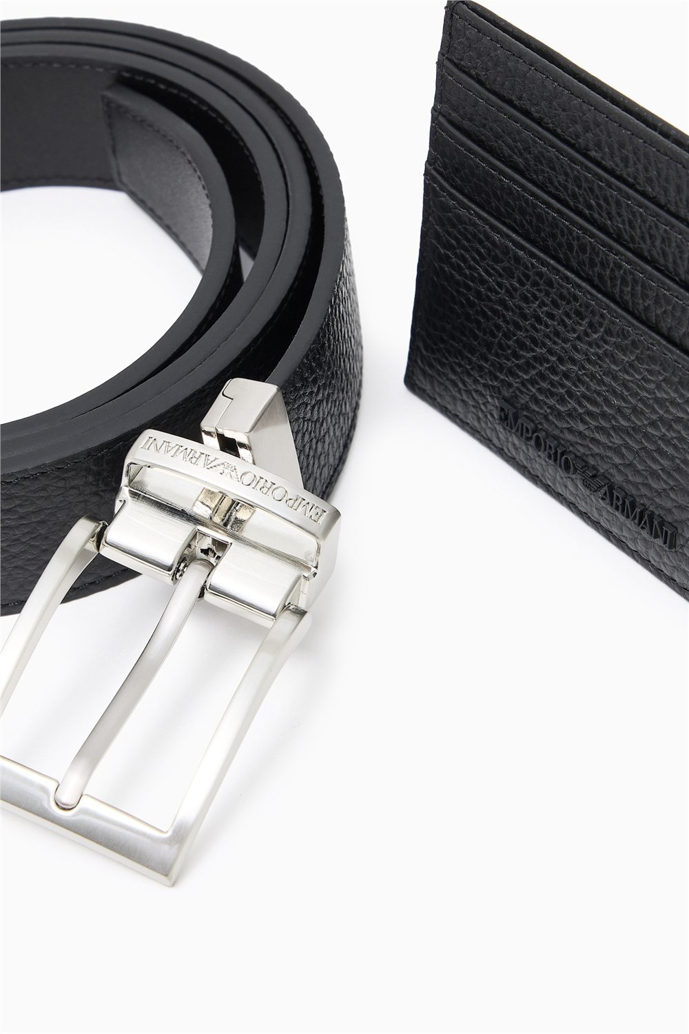 Emporio Armani Erkek Kemer+Kartlık Siyah