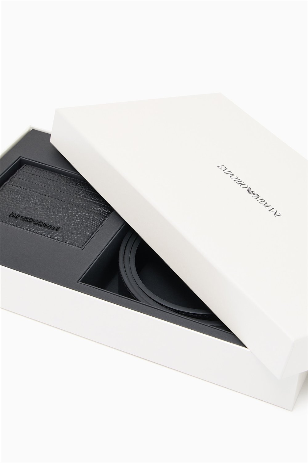 Emporio Armani Erkek Kemer+Kartlık Siyah