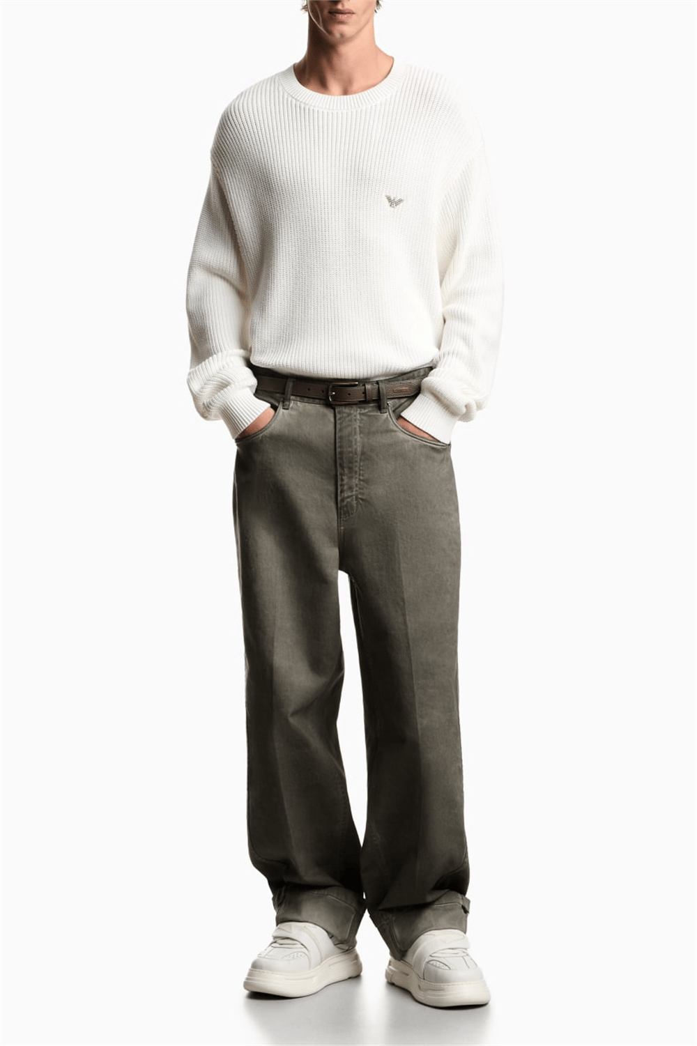 Emporio Armani Erkek Triko Beyaz