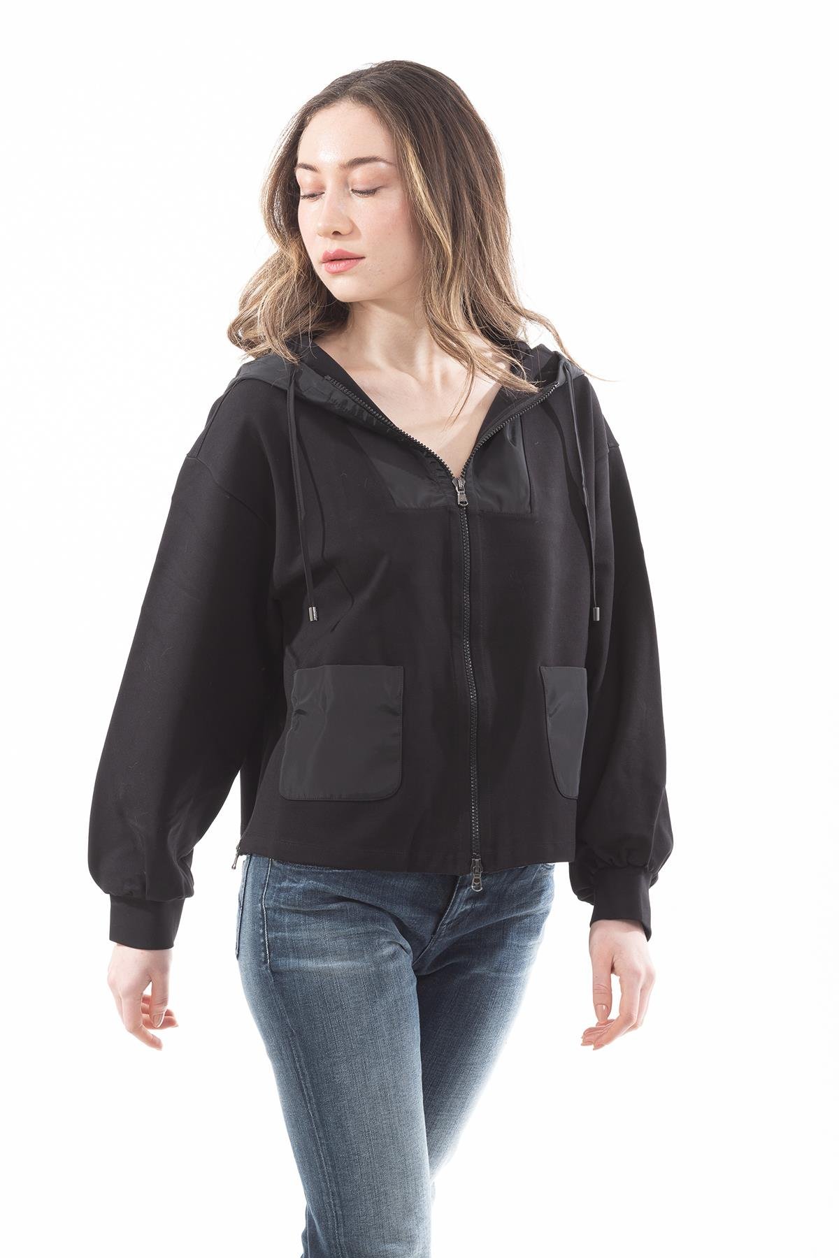 Emporio Armani Fermuar Kapama Kapşünlu Kadın Sweatshirt