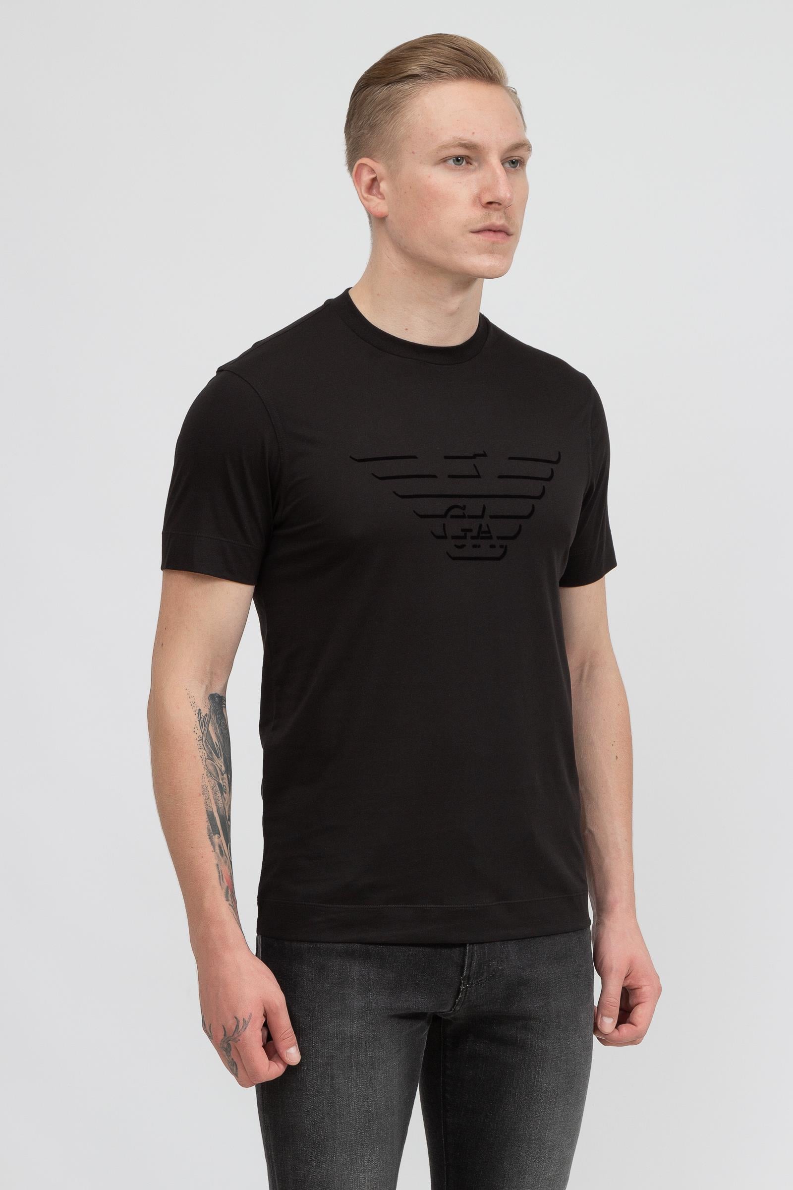 Emporio Armani GA Eagle Logo Pamuklu Kısa Kollu Erkek T-Shirt