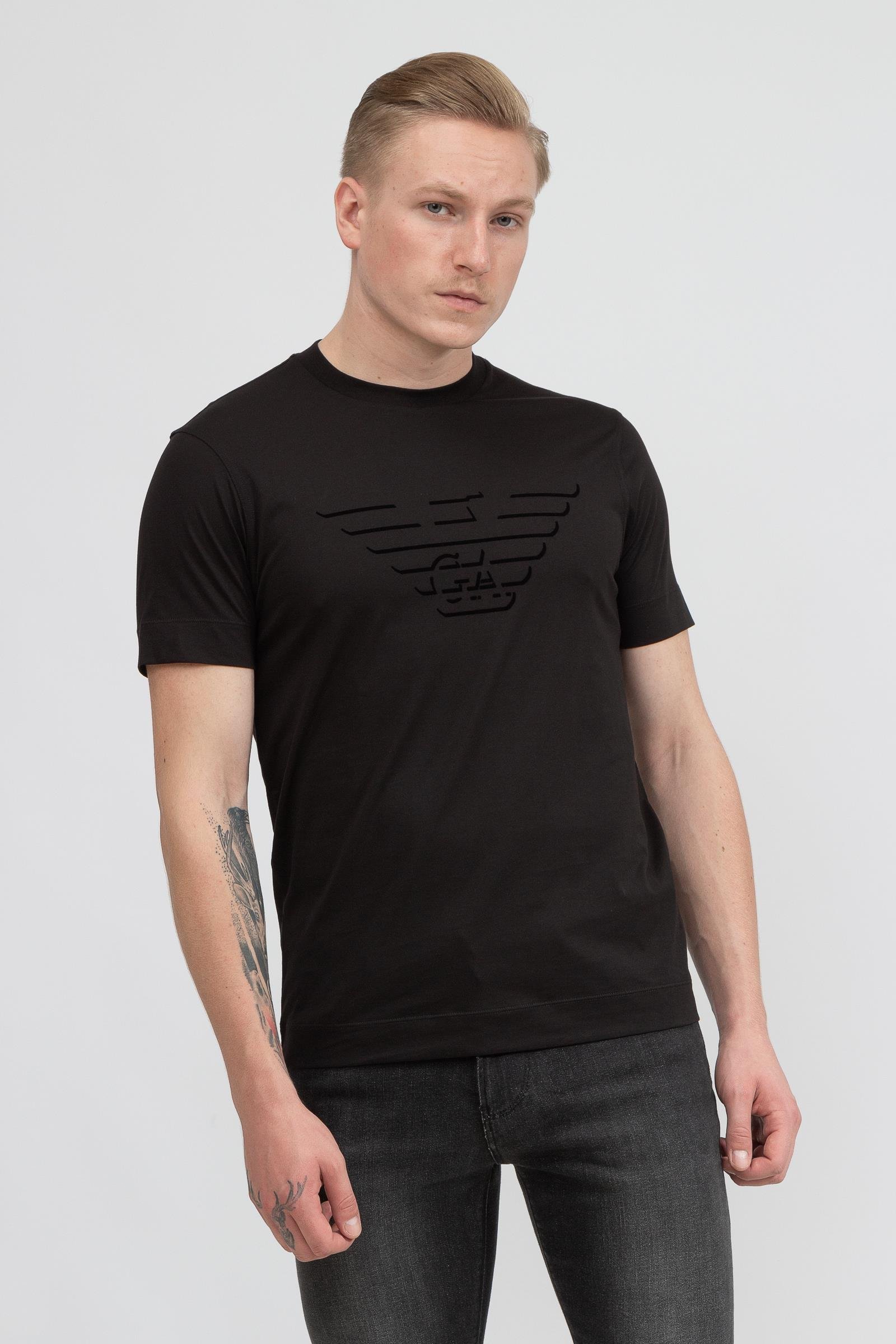 Emporio Armani GA Eagle Logo Pamuklu Kısa Kollu Erkek T-Shirt
