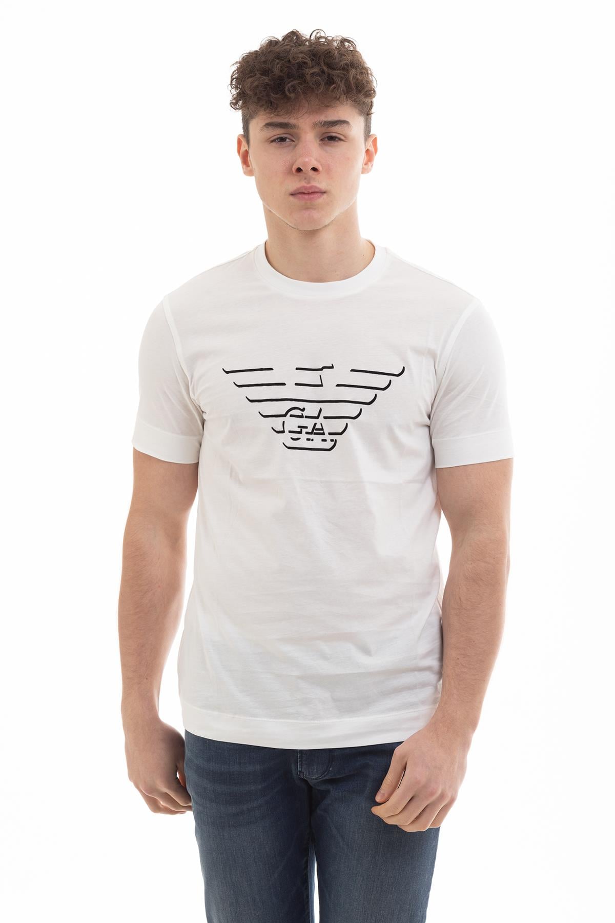 Emporio Armani GA Eagle Logo Pamuklu Kısa Kollu Erkek T-Shirt