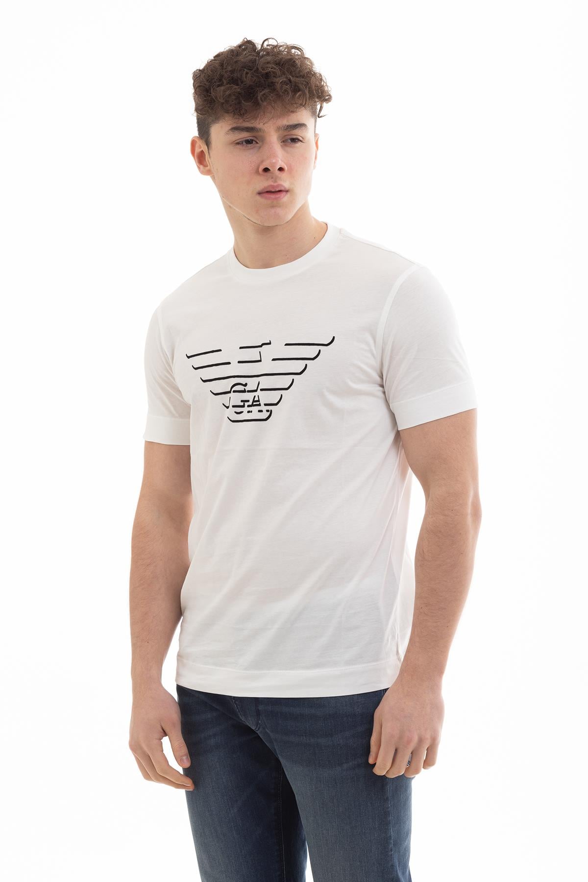 Emporio Armani GA Eagle Logo Pamuklu Kısa Kollu Erkek T-Shirt