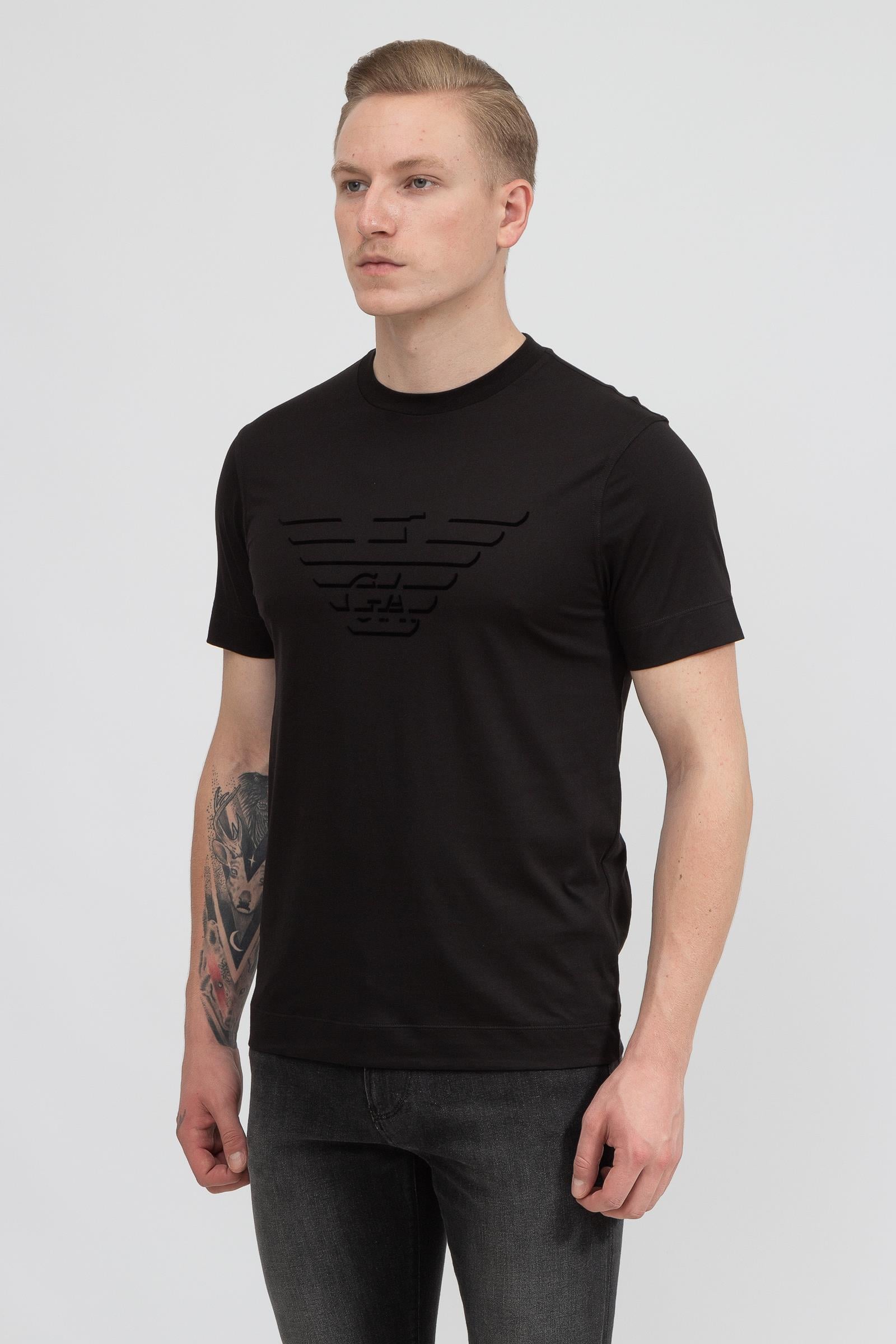 Emporio Armani GA Eagle Logo Pamuklu Kısa Kollu Erkek T-Shirt