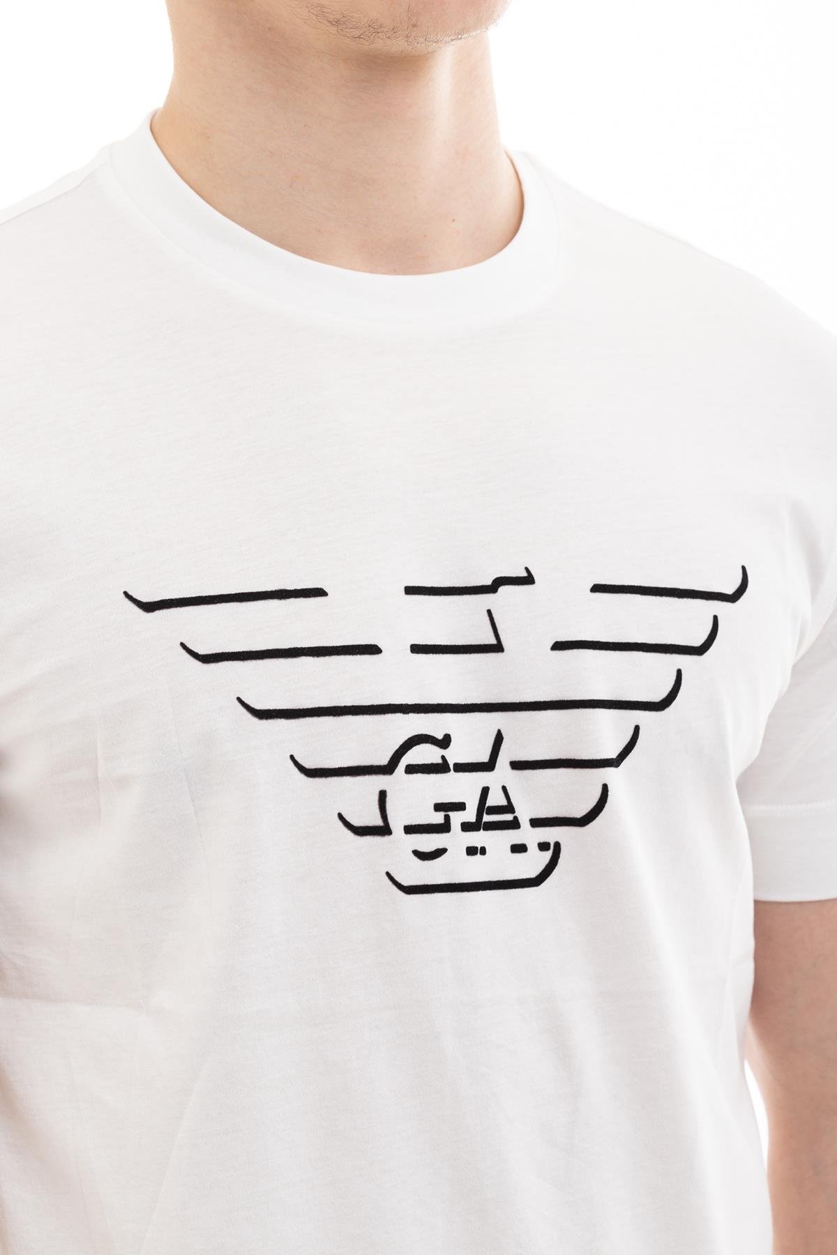 Emporio Armani GA Eagle Logo Pamuklu Kısa Kollu Erkek T-Shirt