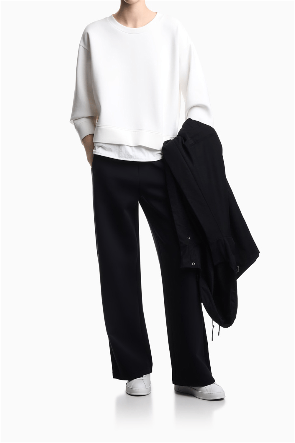 Emporio Armani Kadın Bisiklet Yaka Sweatshirt Beyaz