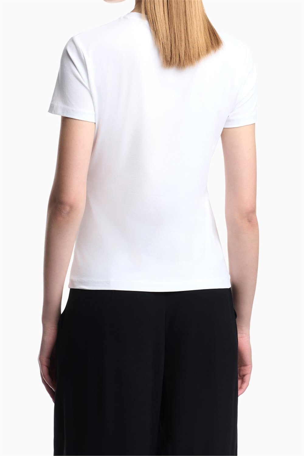 Emporio Armani Kadın Bisiklet Yaka T-Shirt Beyaz