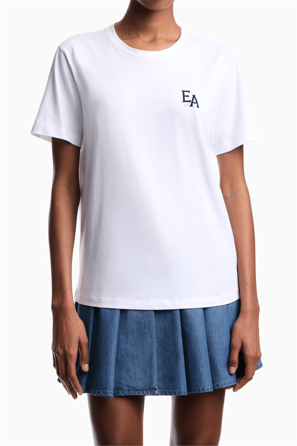 Emporio Armani Kadın Bisiklet Yaka T-Shirt Beyaz
