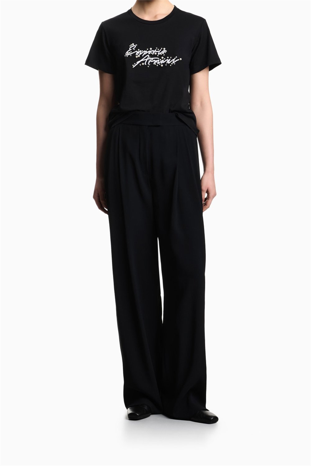 Emporio Armani Kadın Bisiklet Yaka T-Shirt Siyah
