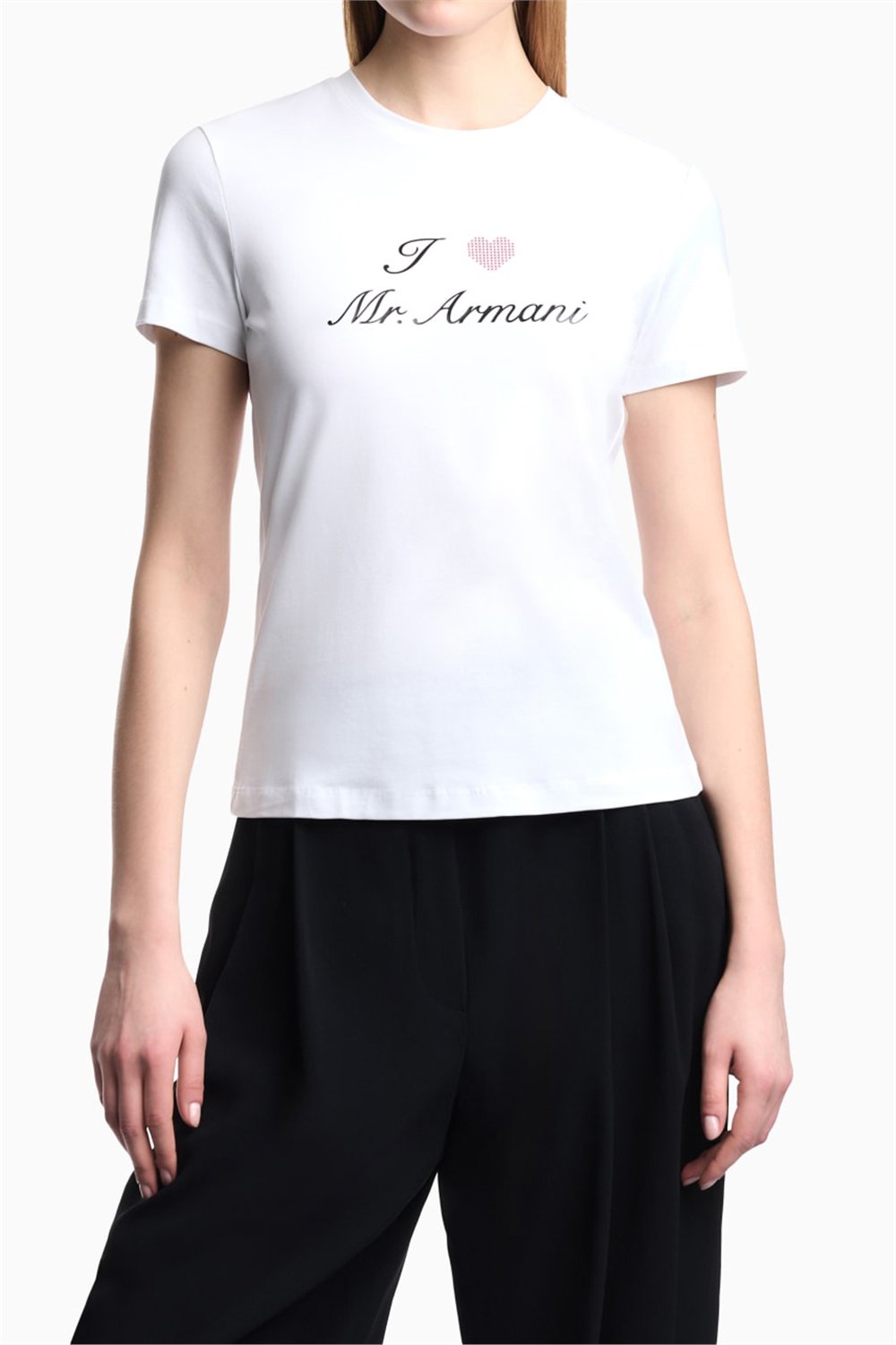 Emporio Armani Kadın Bisiklet Yaka T-Shirt Beyaz