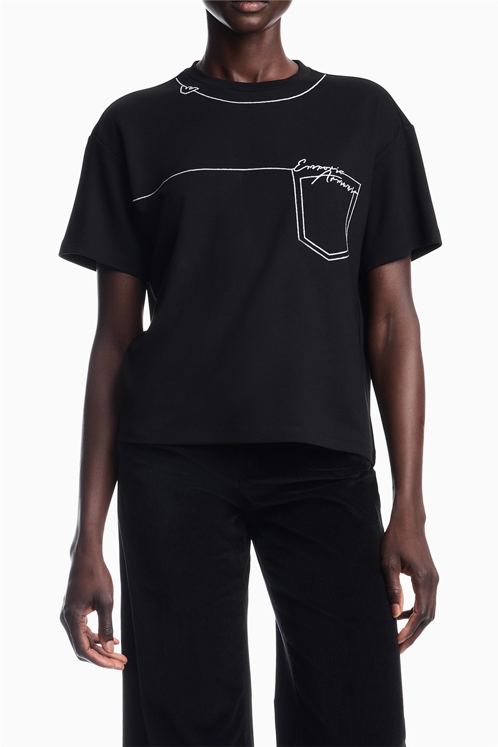 Emporio Armani Kadın Bisiklet Yaka T-Shirt Siyah
