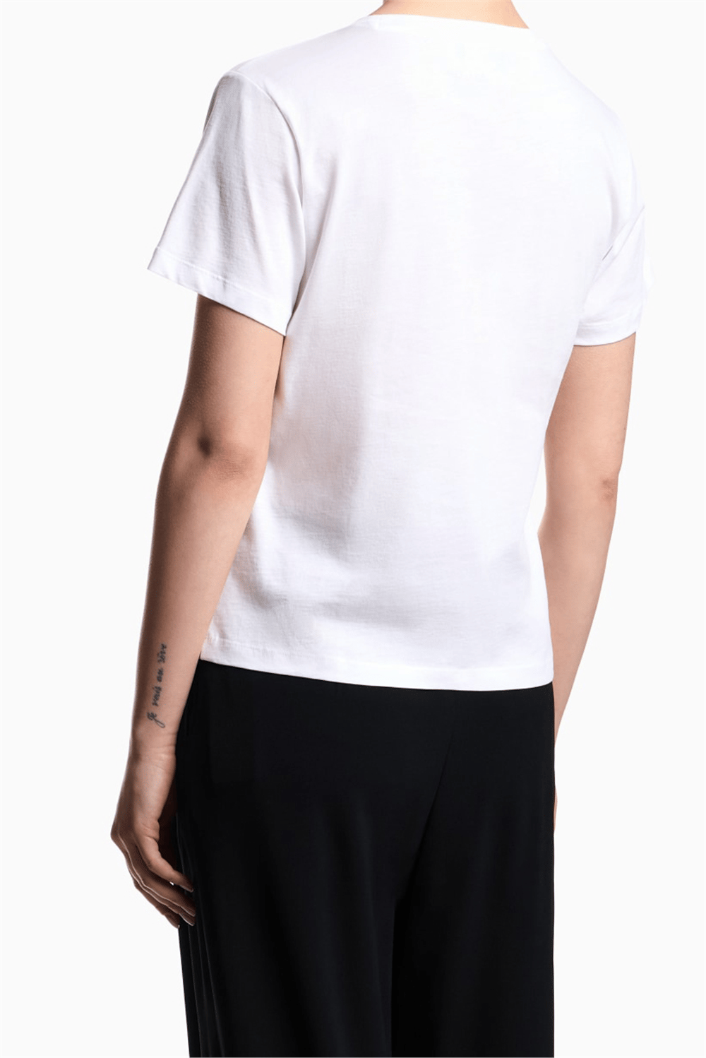 Emporio Armani Kadın Bisiklet Yaka T-Shirt Beyaz
