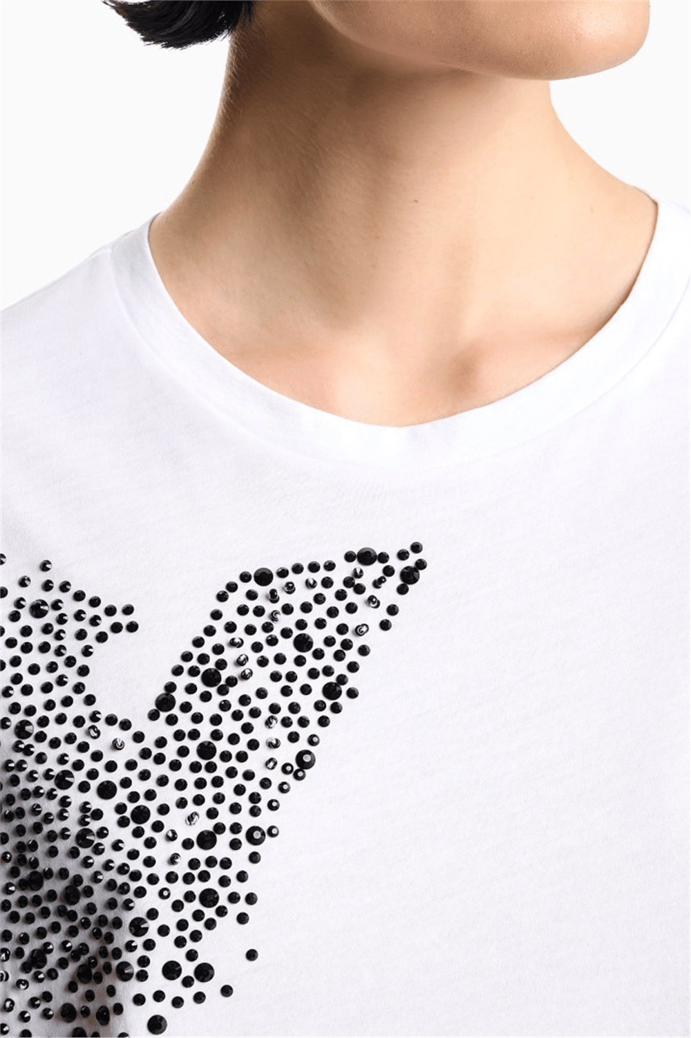 Emporio Armani Kadın Bisiklet Yaka T-Shirt Beyaz