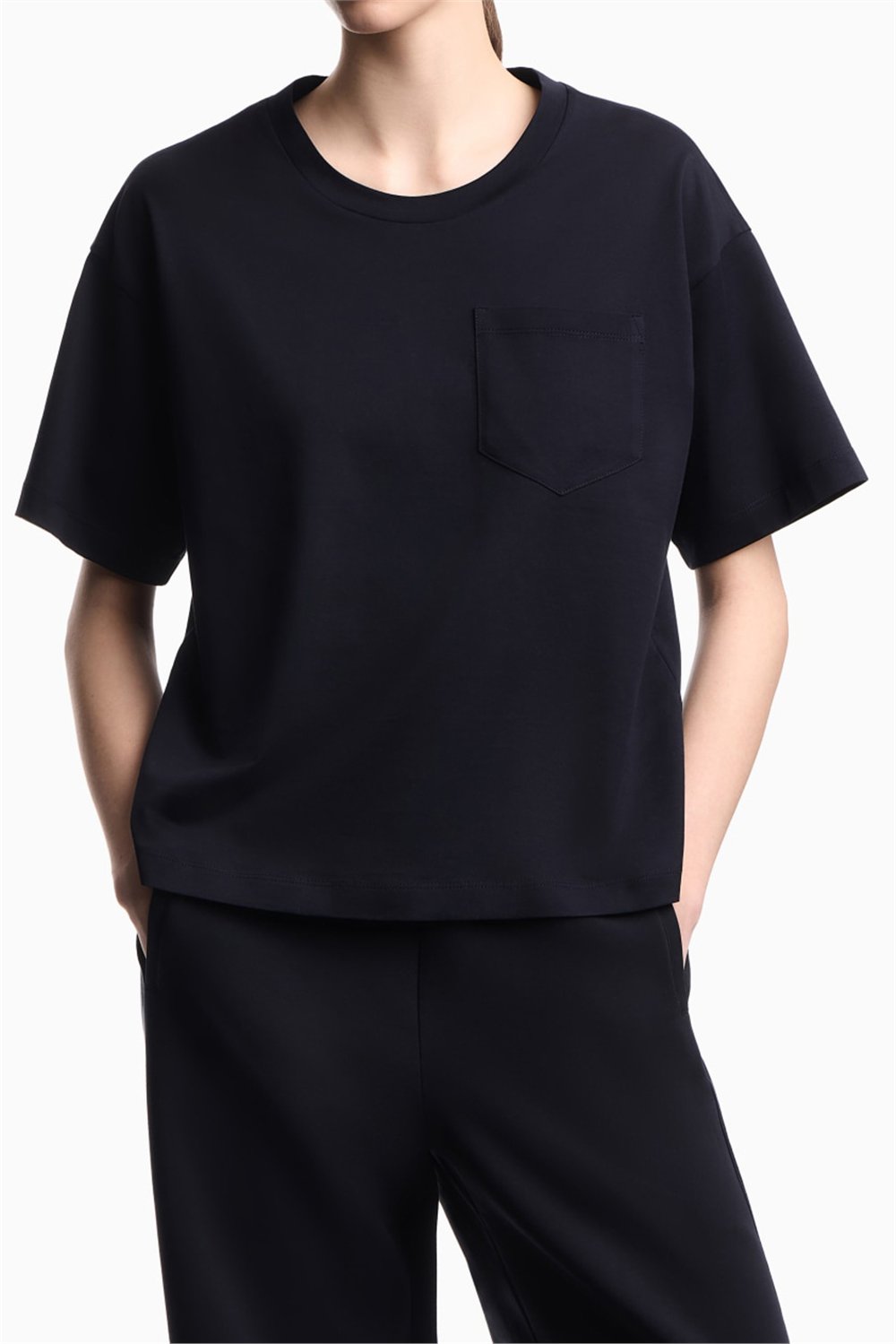 Emporio Armani Kadın Bisiklet Yaka T-Shirt Lacivert