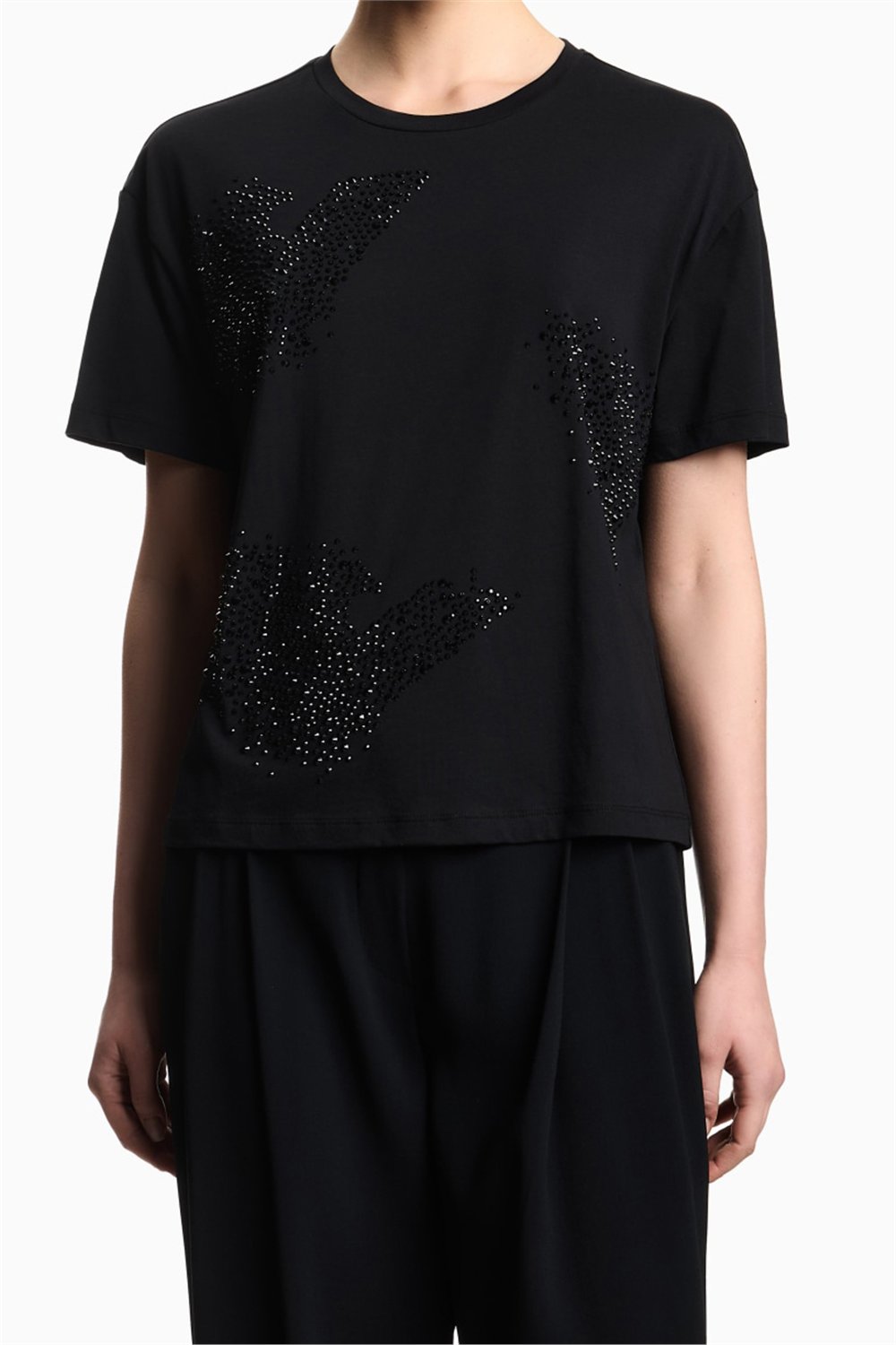 Emporio Armani Kadın Bisiklet Yaka T-Shirt Siyah
