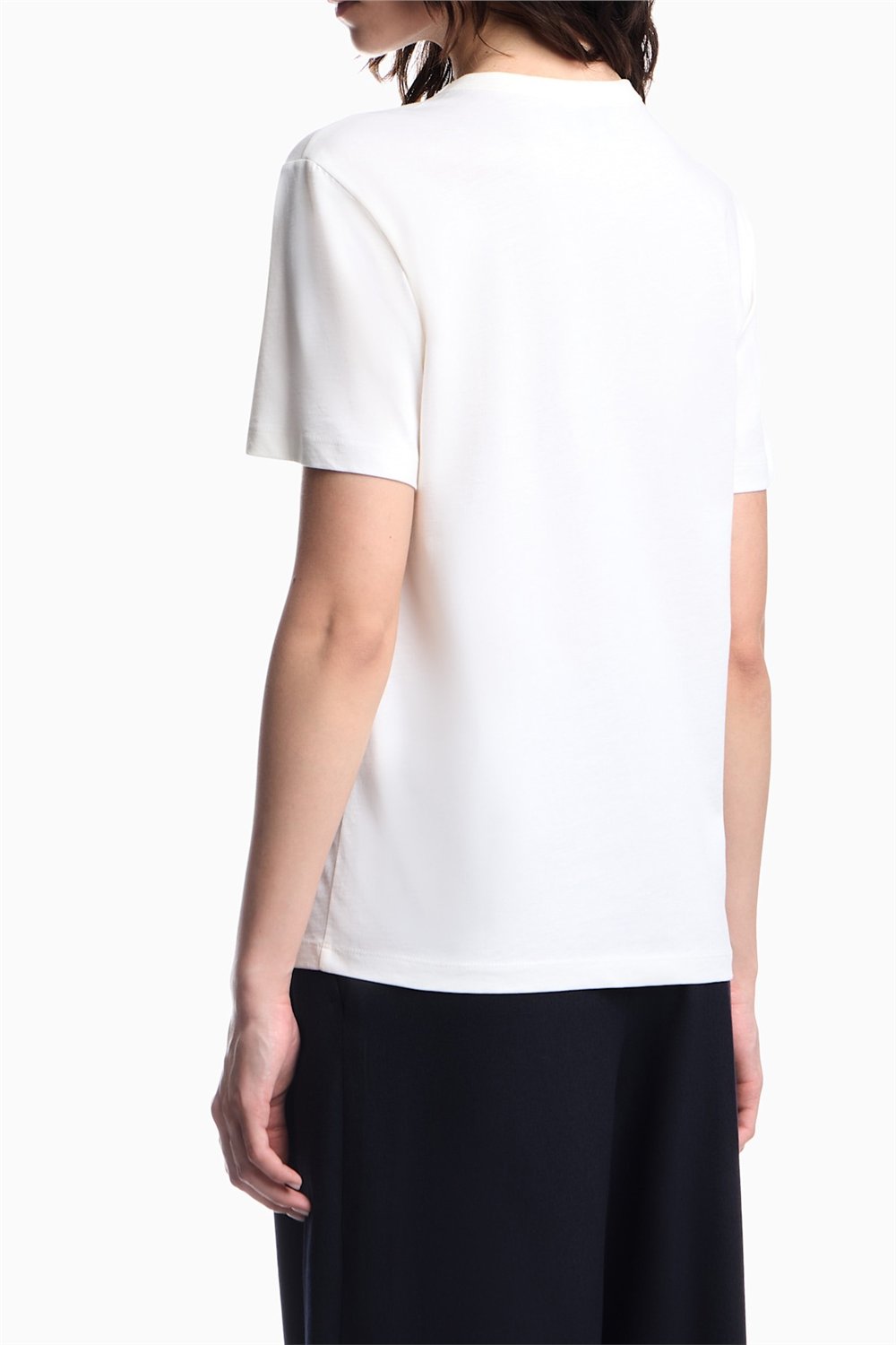 Emporio Armani Kadın Bisiklet Yaka T-Shirt Beyaz