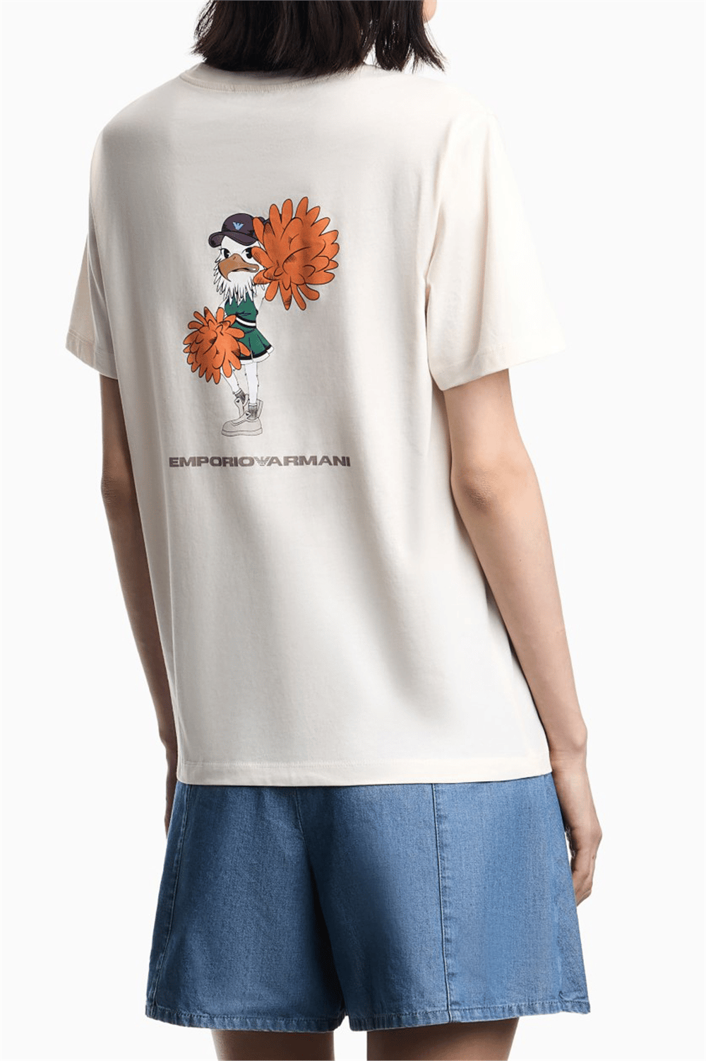 Emporio Armani Kadın Bisiklet Yaka T-Shirt Beyaz