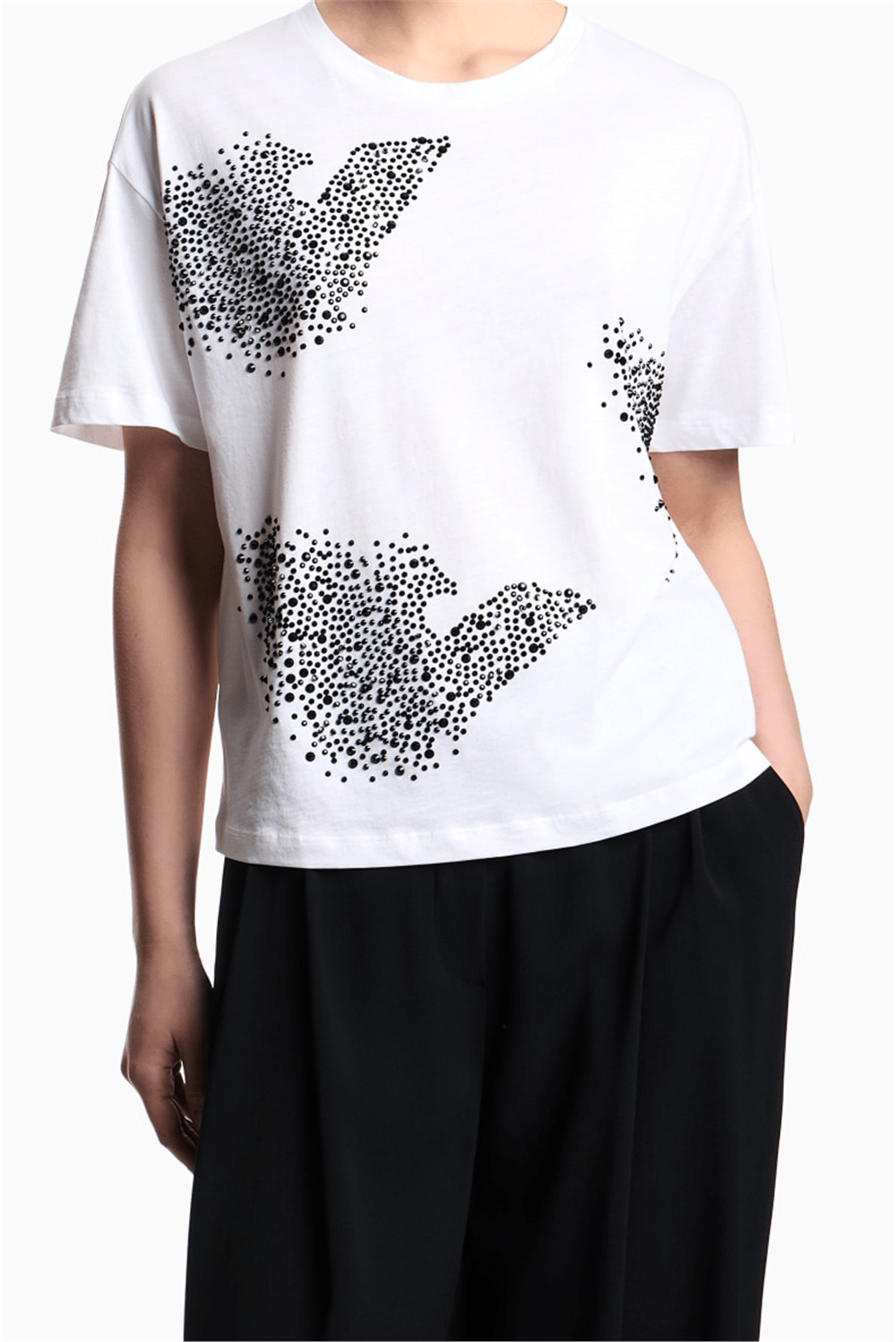 Emporio Armani Kadın Bisiklet Yaka T-Shirt Beyaz