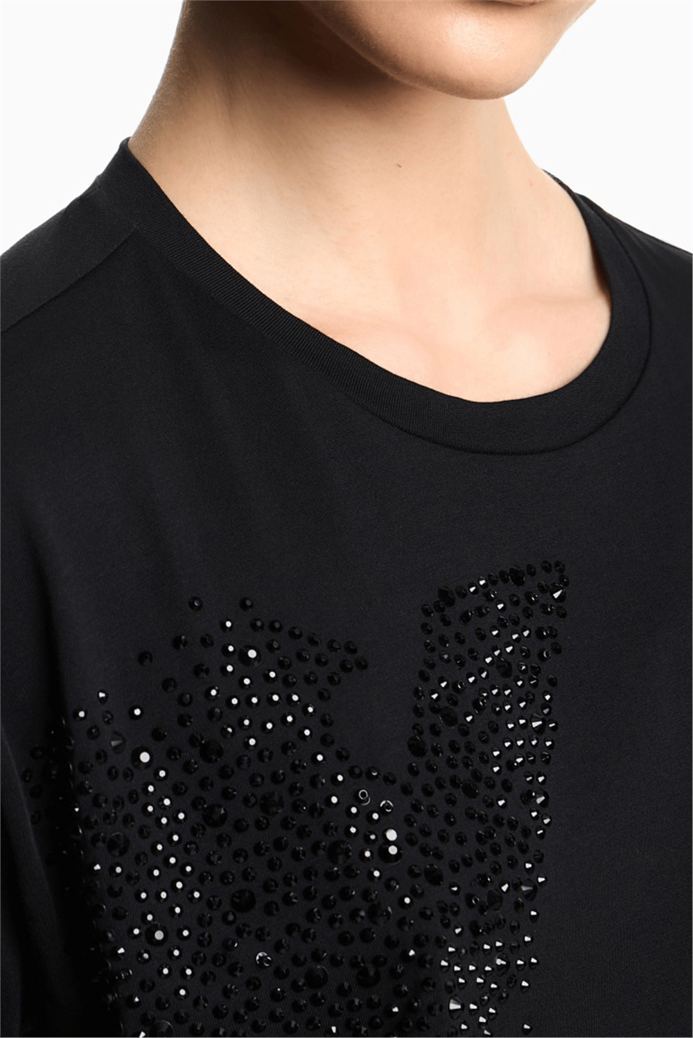 Emporio Armani Kadın Bisiklet Yaka T-Shirt Siyah