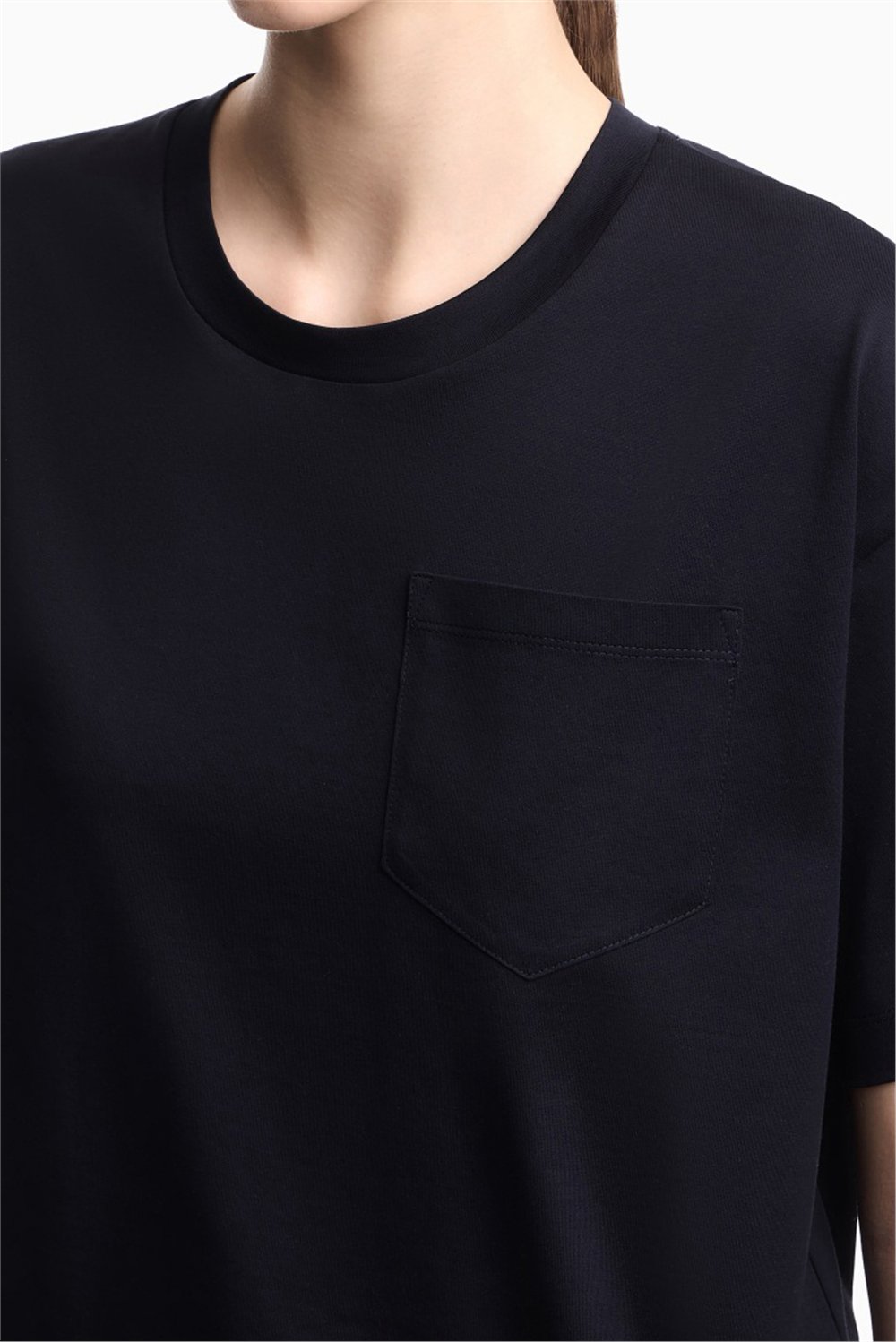 Emporio Armani Kadın Bisiklet Yaka T-Shirt Lacivert