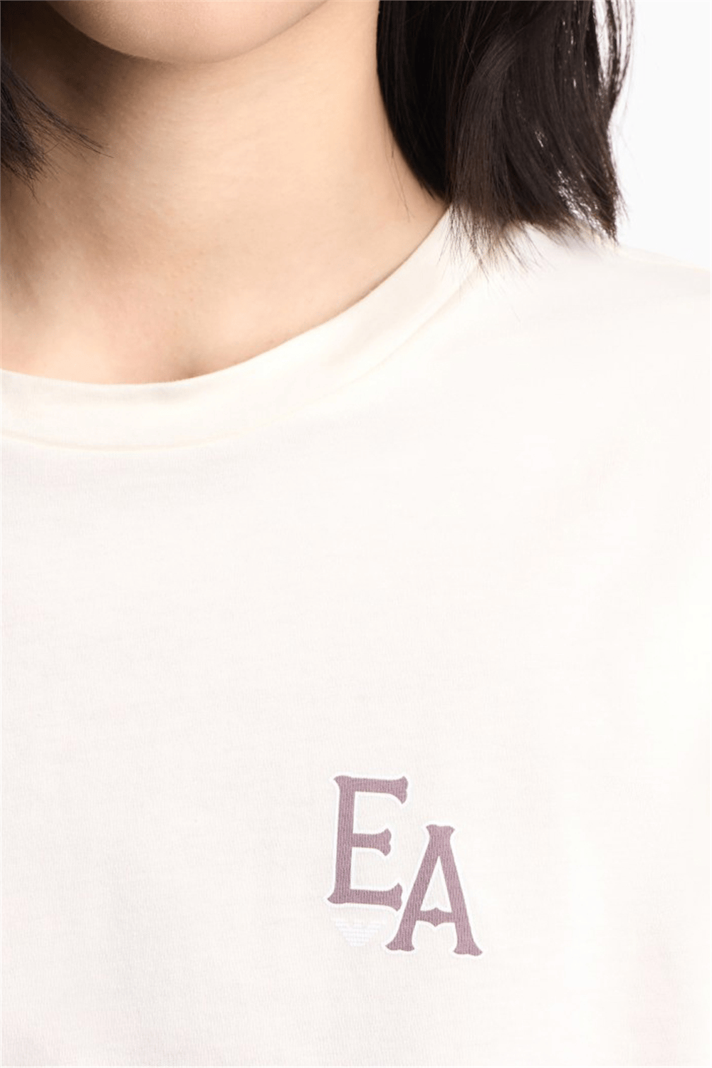 Emporio Armani Kadın Bisiklet Yaka T-Shirt Beyaz