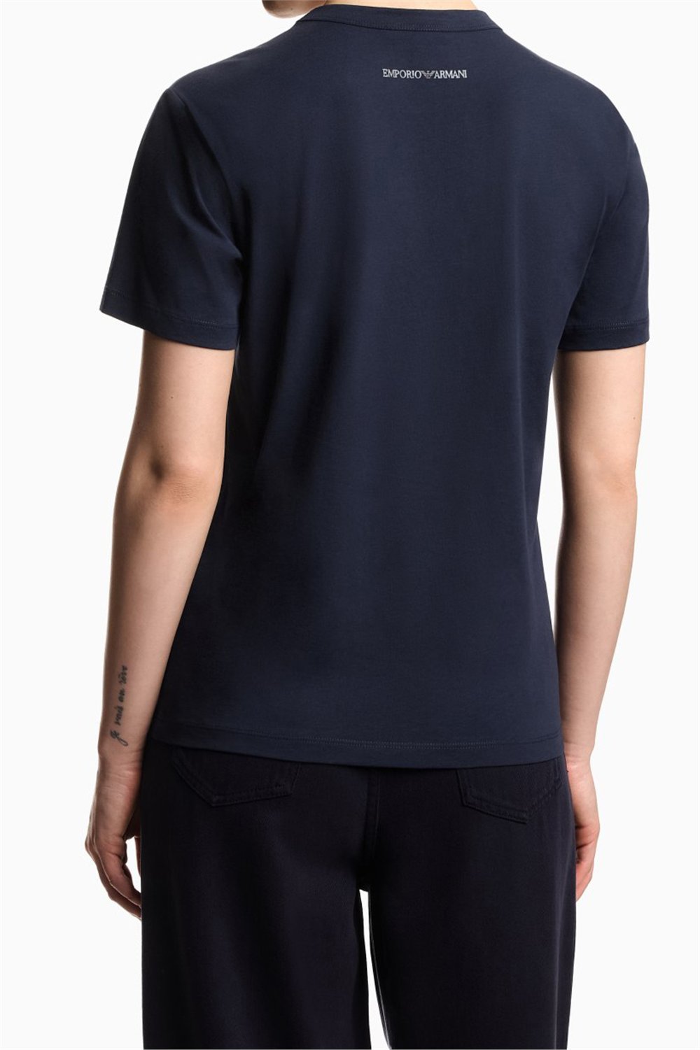 Emporio Armani Kadın Bisiklet Yaka T-Shirt Lacivert